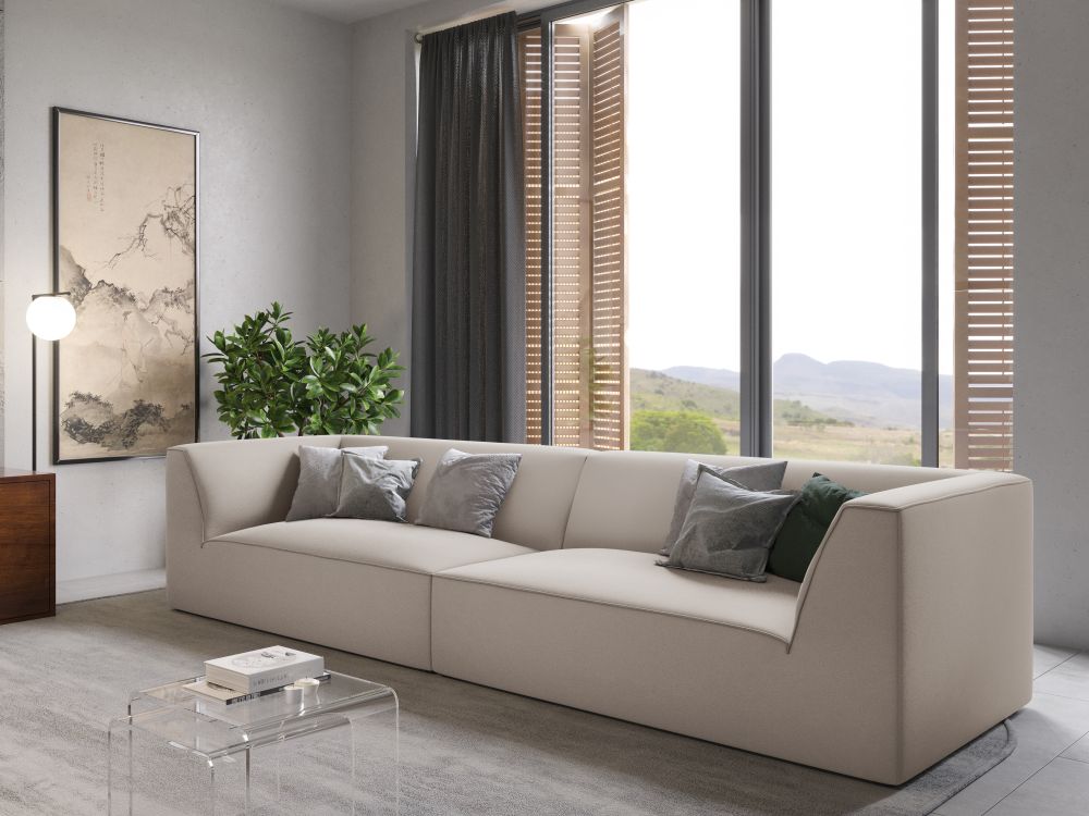 Cosmopolitan Design Sofa Siena 4-Sitzer Samt Salvador Beige