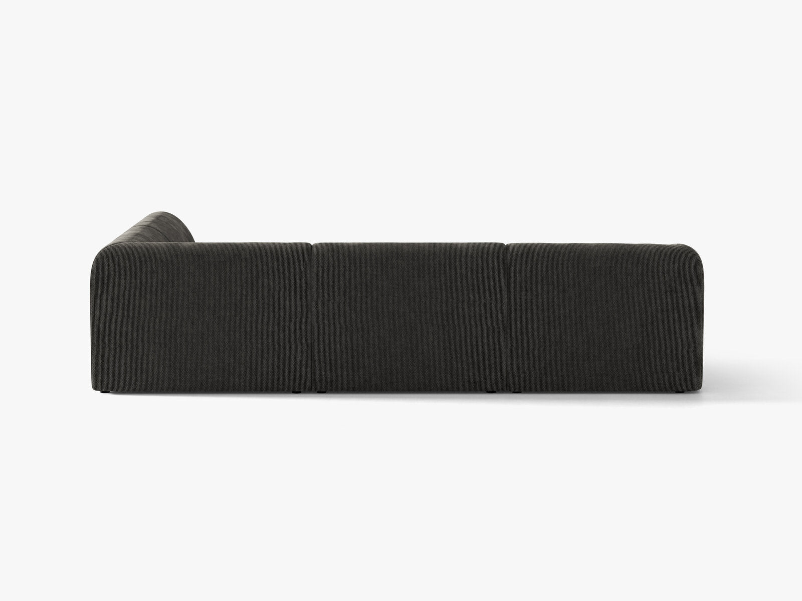 Micadoni Ecksofa Miley 6-Sitzer Chenille Eden Dunkelgrau Rechts