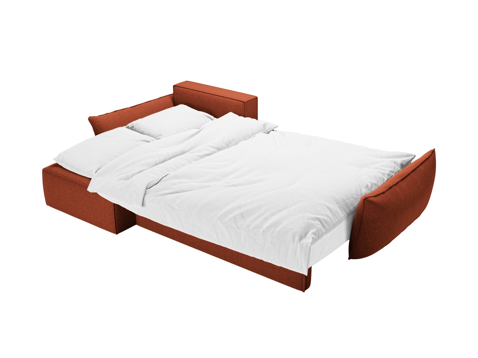 Micadoni Ecksofa Kaelle 4-Sitzer mit Schlaffunktion Links Chenille Terrakotta