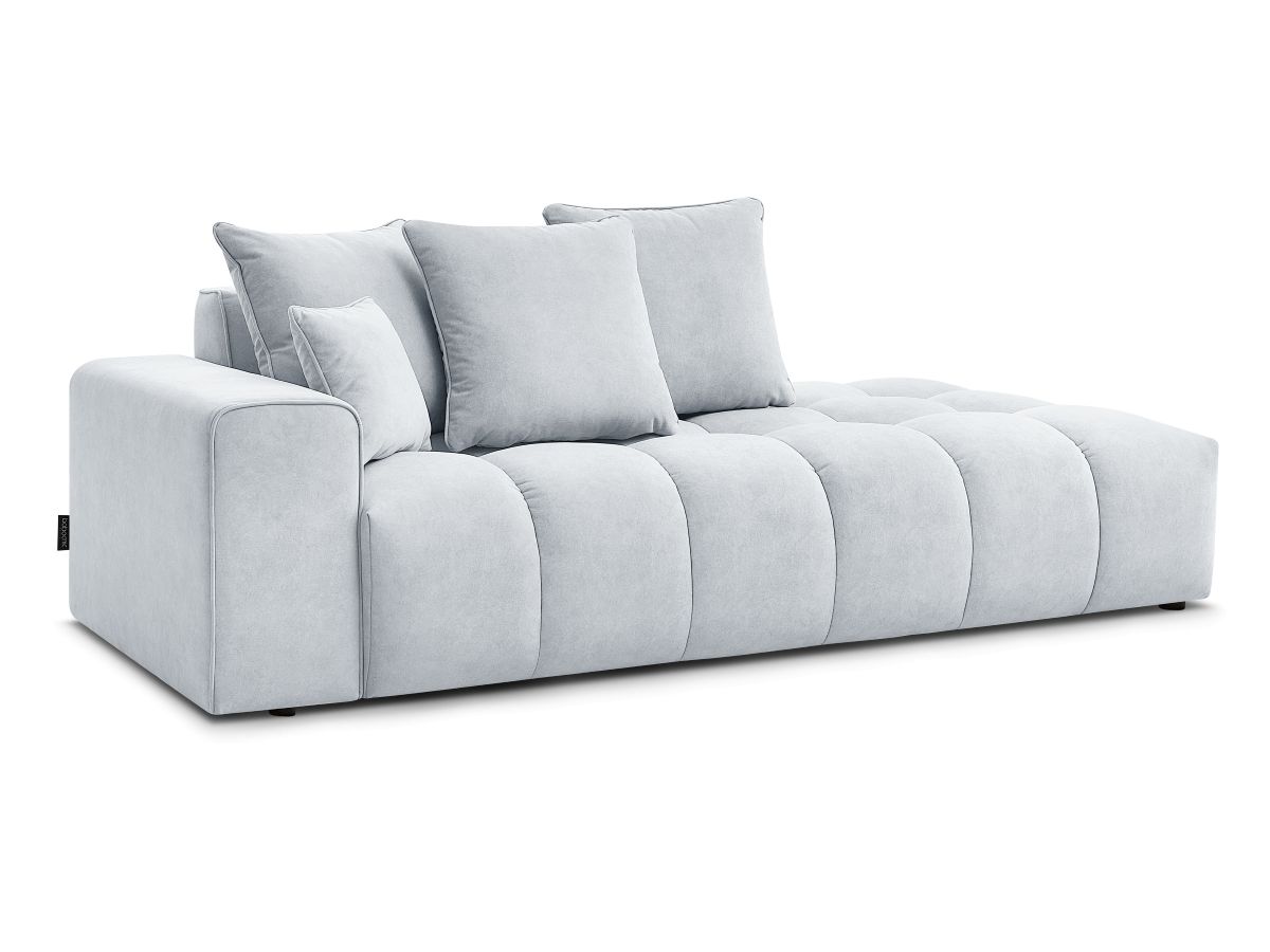 Bobochic Mont-blanc Sofa 4-Sitzer Samt Hellgrau Armlehne links