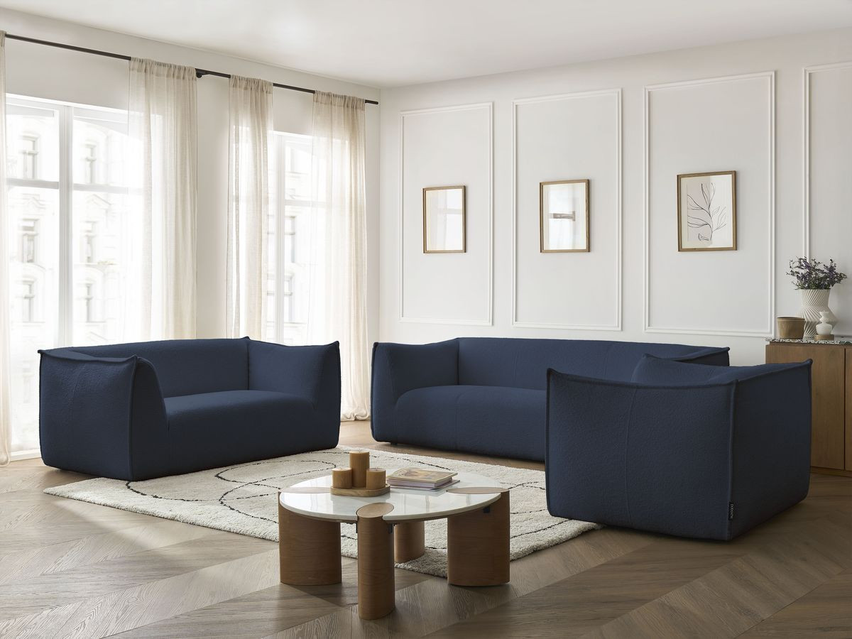 Bobochic Giorgia Sofa 5-Sitzer 534 × 100 cm Bouclé-Stoff Dunkelblau