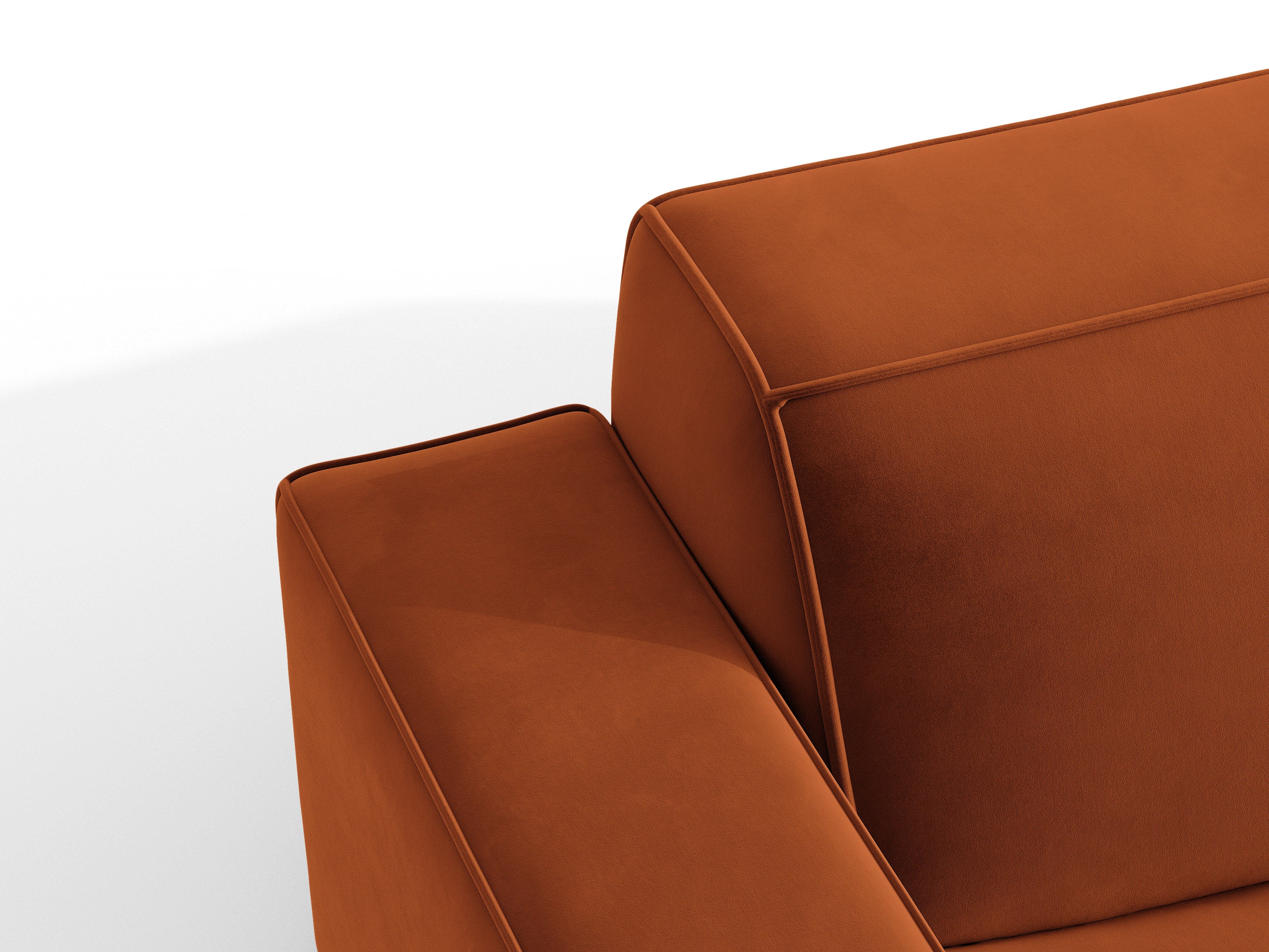 Micadoni Schlafsofa Jodie 3-Sitzer Samt Bluvel Terrakotta