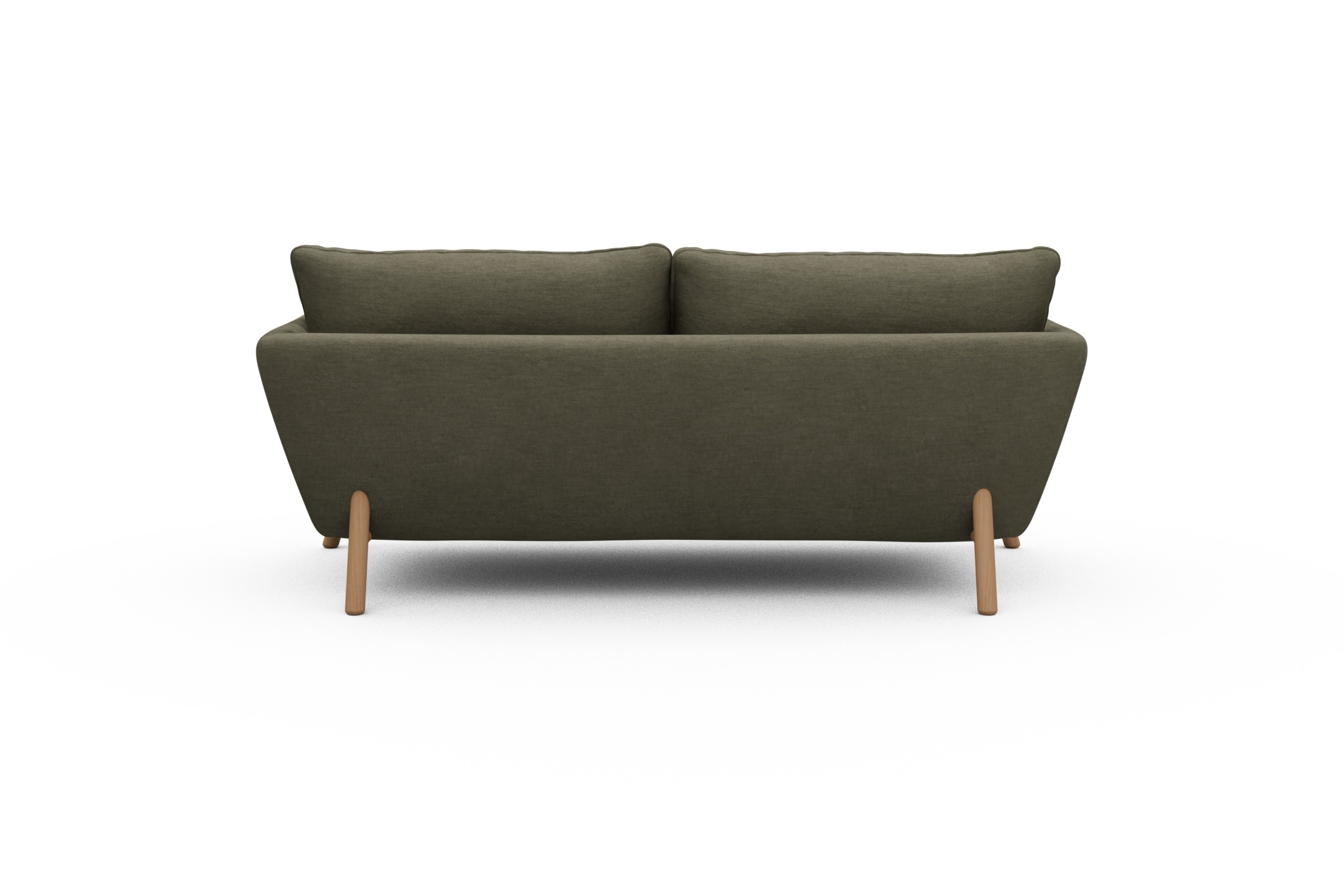 Sofa Emil 2-Sitzer Beinfarbe Eiche Natur Vivus-Dusty-Olive