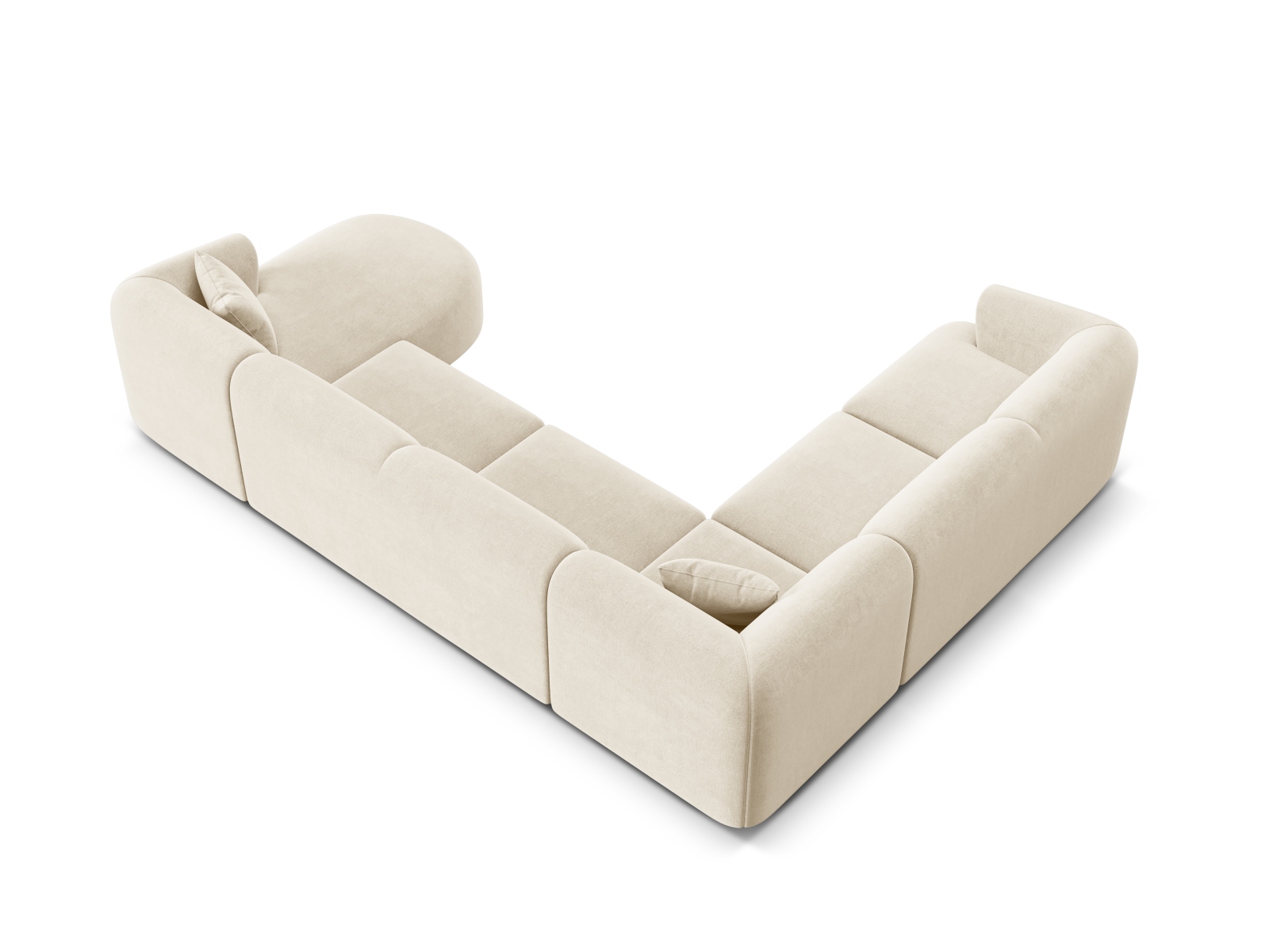 Cosmopolitan Design Panoramasofa Campi 7-Sitzer Samt Vogue Helles Beige Links