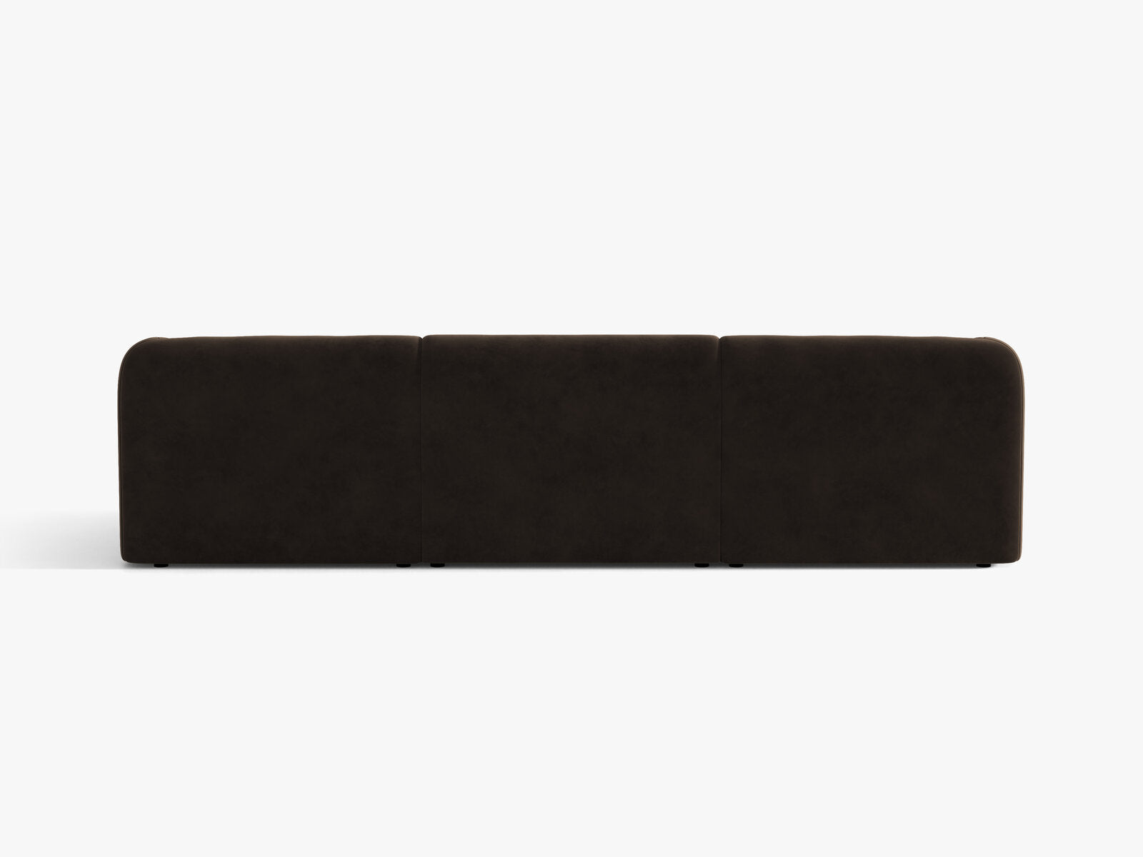 Micadoni Sofa Miley 3-Sitzer Samt Bluvel Dunkelbraun
