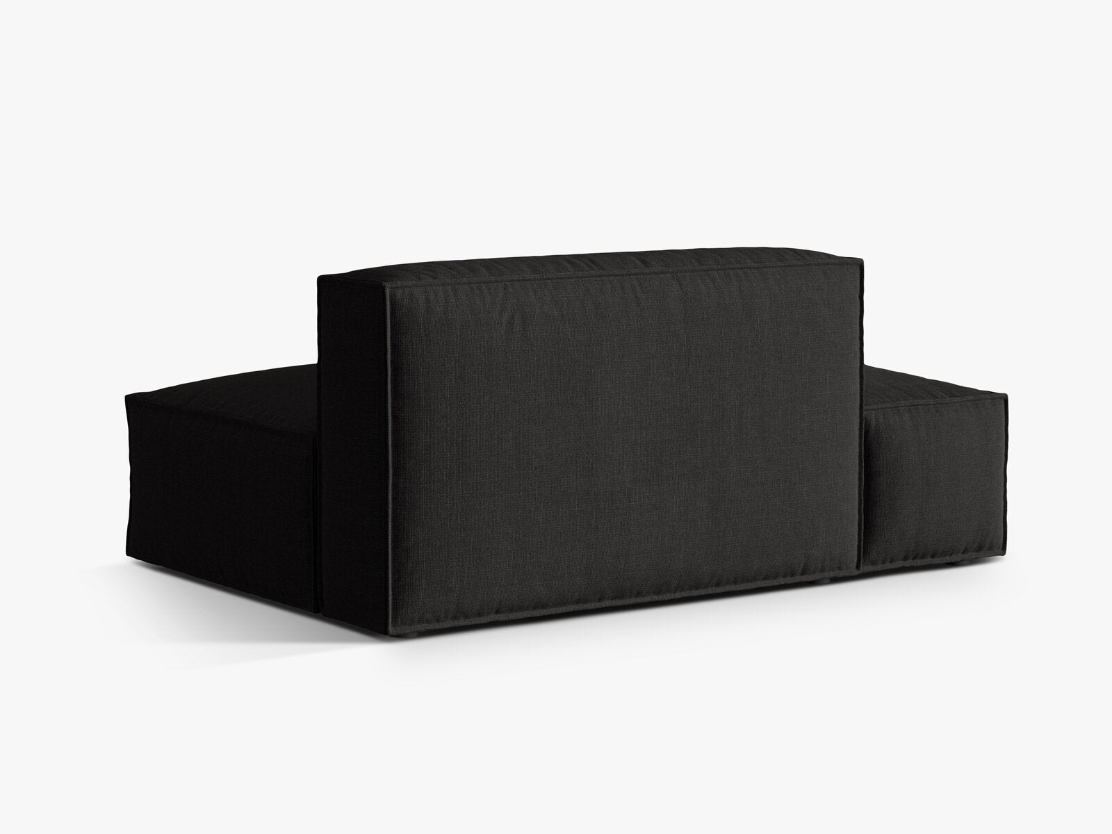 Micadoni Modul Nuria 3-Sitzer Links Strukturierter Stoff Schwarz