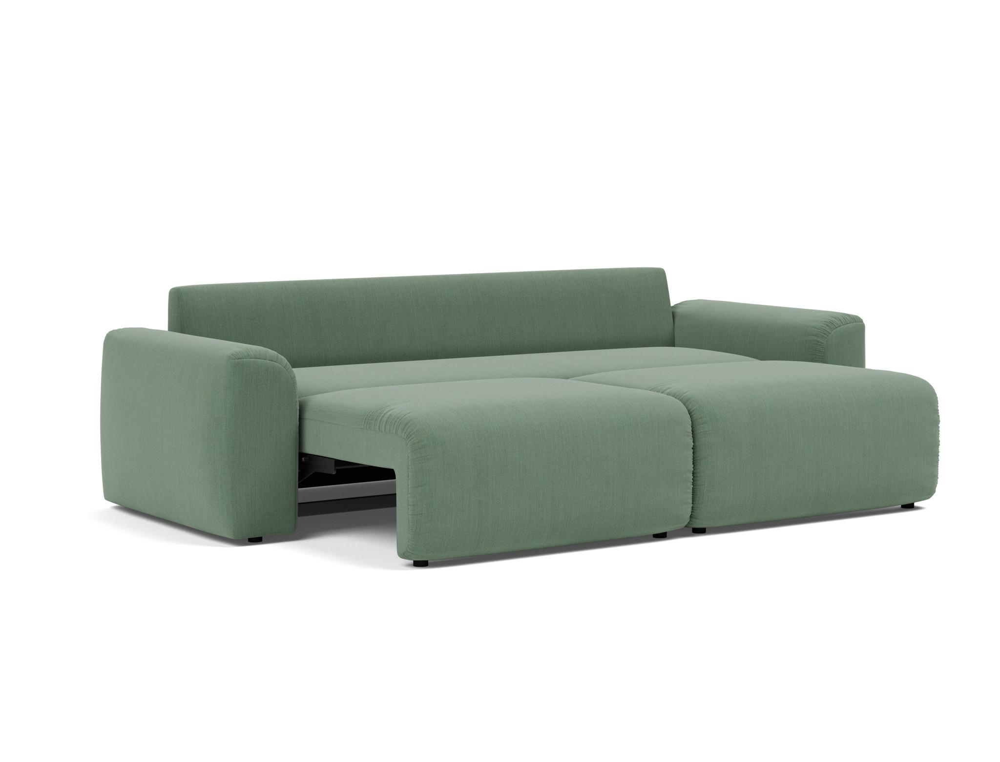 Schlafsofa Norum mit Chunky-Armlehnen Flachgewebe Elegance 518-Green