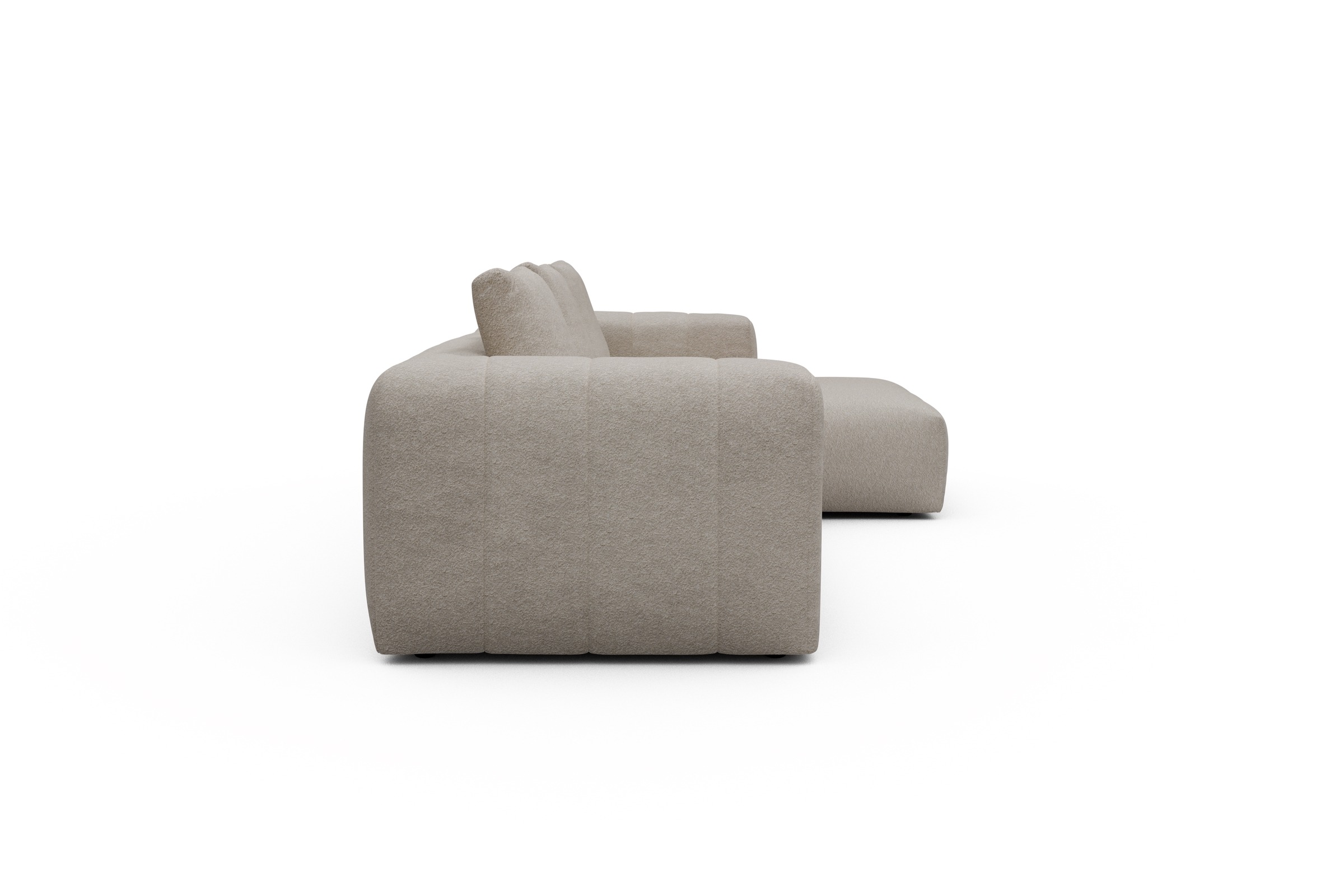 Ecksofa Hugo 2,5-Sitzer Armlehne links mit Chaiselongue Aivi-Lace-Beige