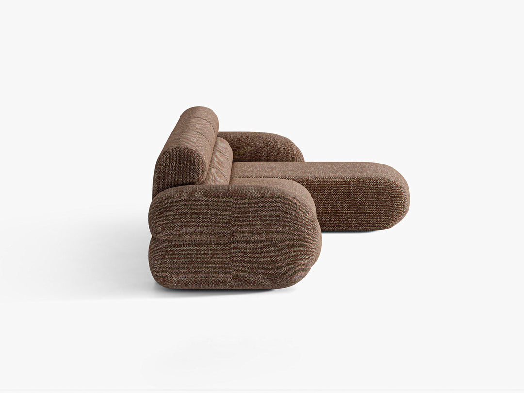 Micadoni Neo Ecksofa 4-Sitzer Rechts Chenille SILENCIO Braun