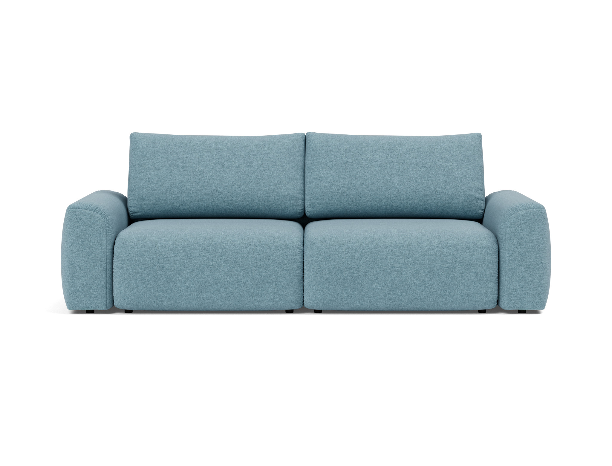 Schlafsofa Norum mit Chunky-Armlehnen Flachgewebe Mixed Dance 525-Light-Blue
