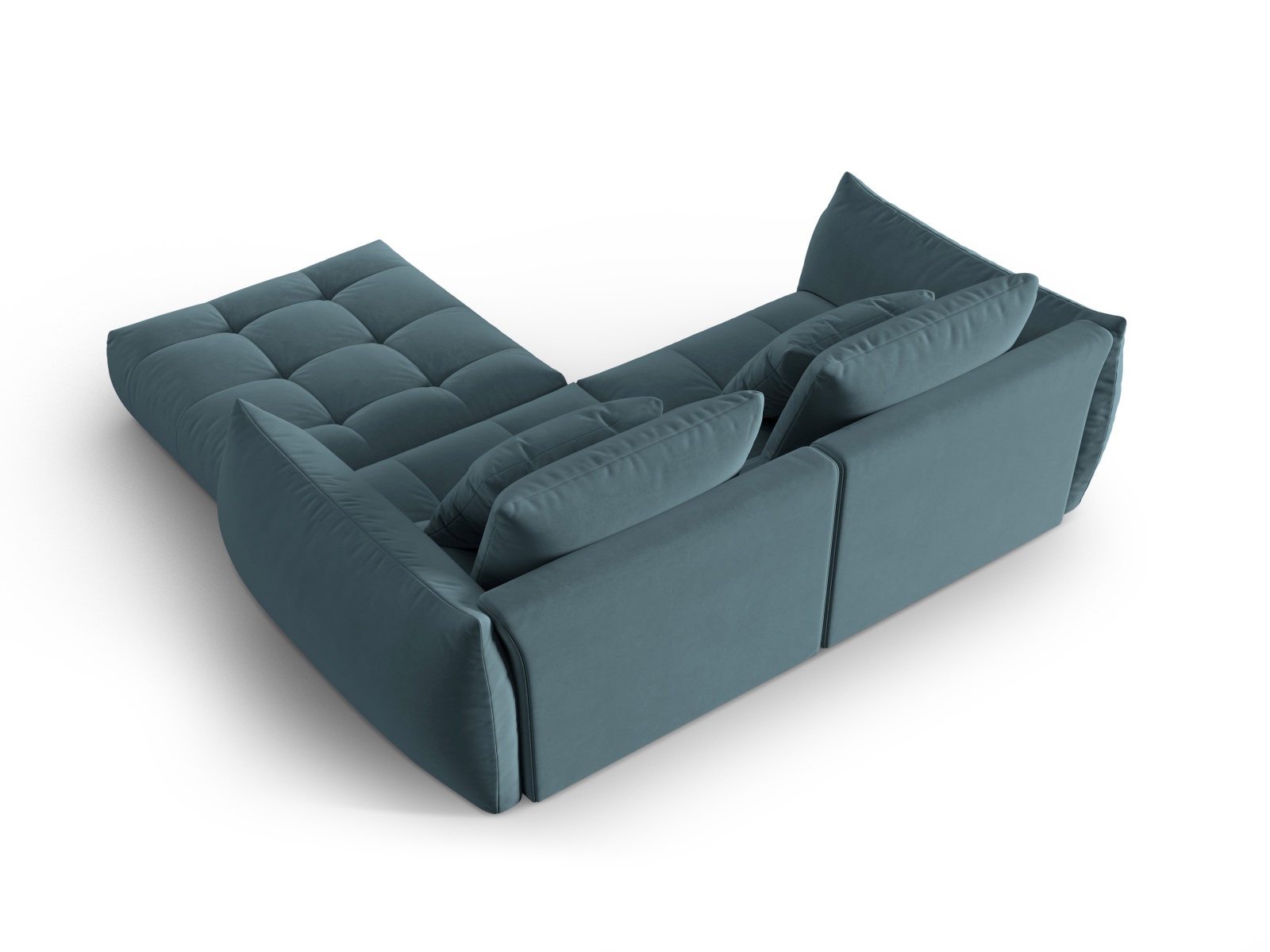 Micadoni Ecksofa Bloom 3-Sitzer Samt Pastellblau