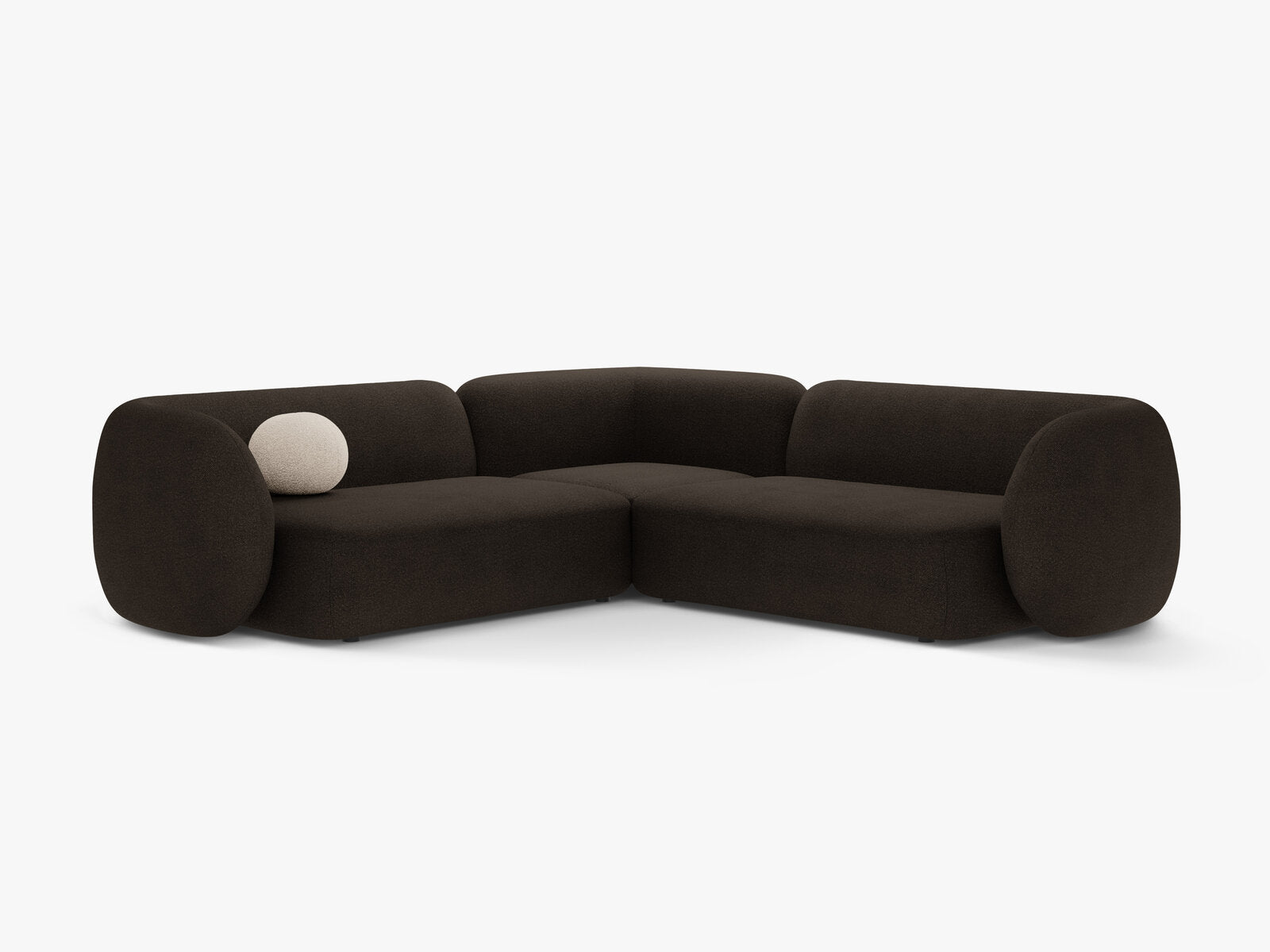 Micadoni Ecksofa Kate 5-Sitzer Boucle Baloo Braun
