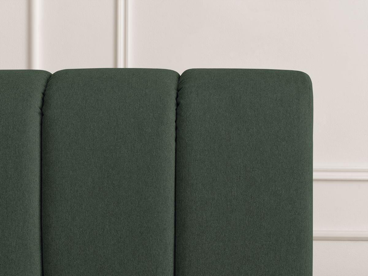 Bobochic Denali Polsterbett mit Bettkasten Stoff Grün, Liegefläche 140 × 190 cm