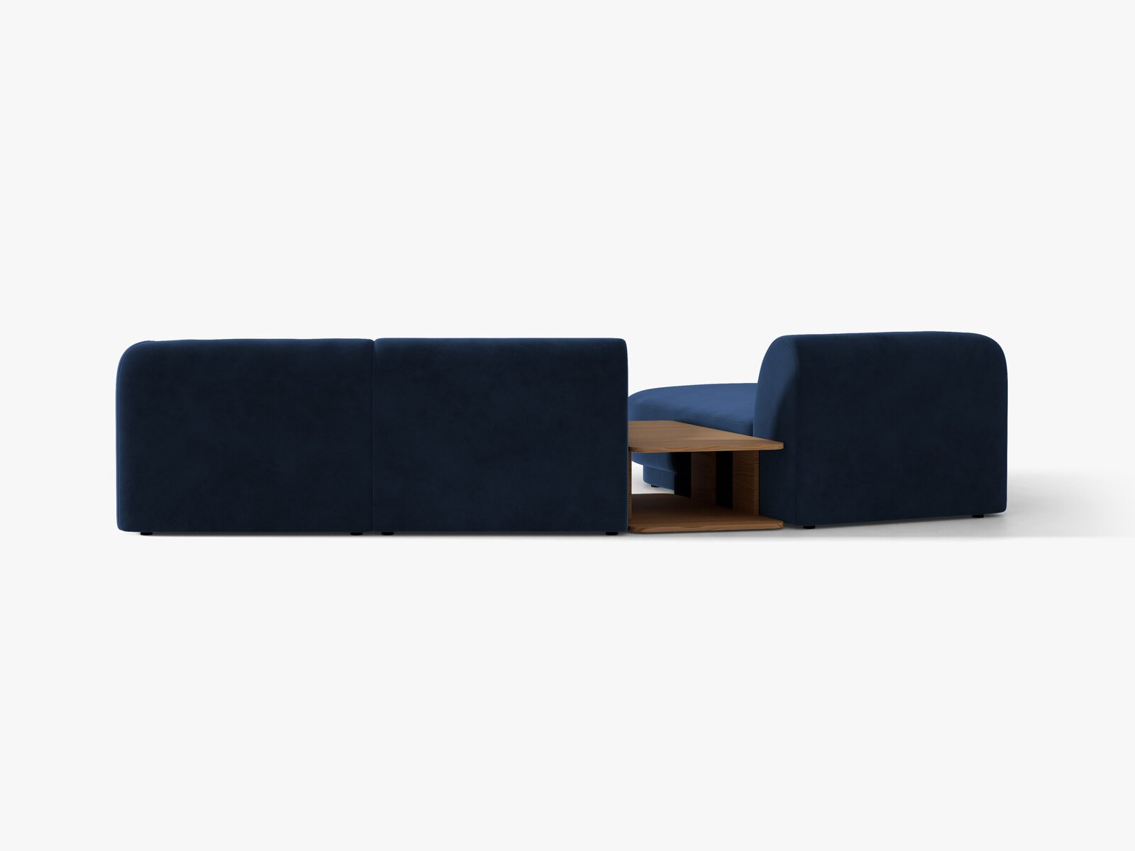 Micadoni Modulares Sofa Miley mit Recamiere 3-Sitzer Links Samt Bluvel Königsblau