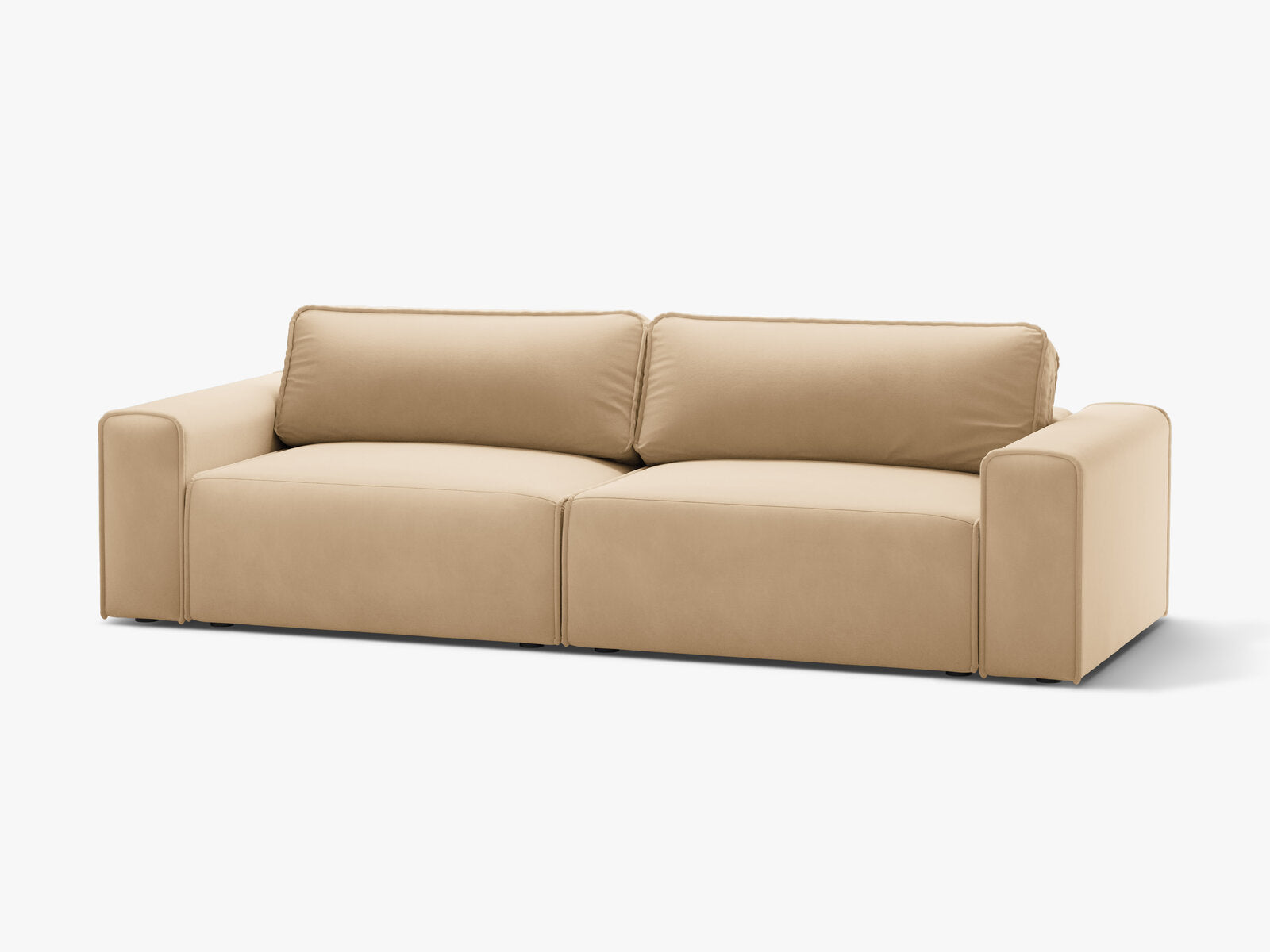 Micadoni Sofa Victor 3-Sitzer mit Schlaffunktion Samt Nude