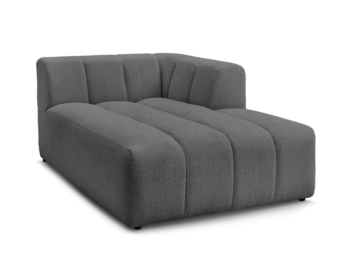 Bobochic Annecy Méridienne-Modul Bouclé-Stoff Dunkelgrau Ecke rechts
