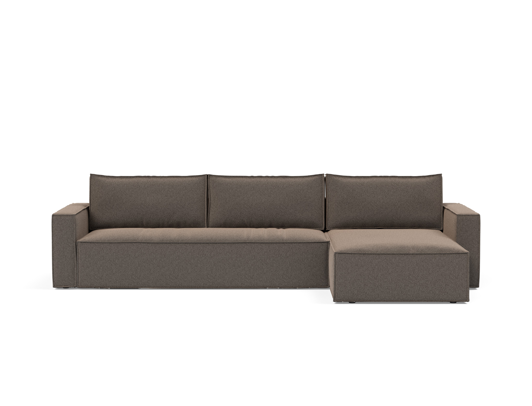 Schlafsofa Newilla mit Chaiselongue Boucle Skandi 530-Taupe