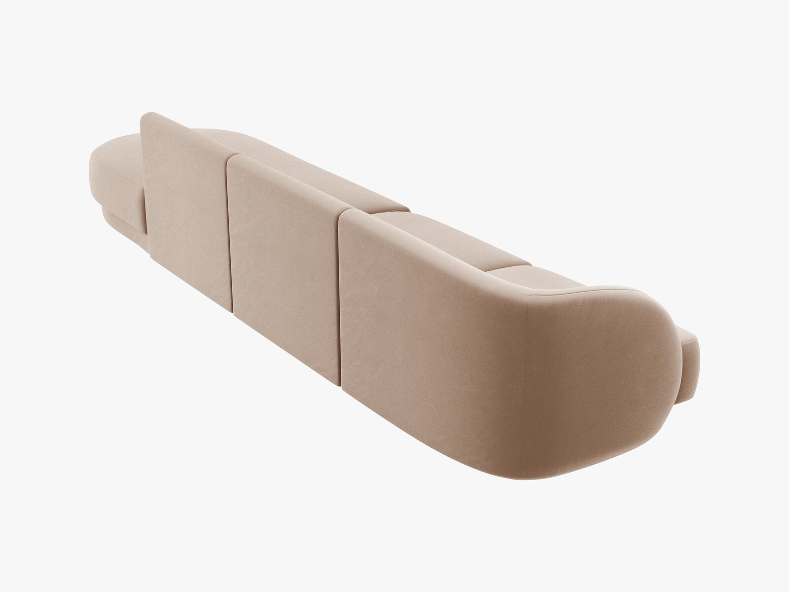 Micadoni Sofa Miley 4-Sitzer Rechts Samt Bluvel Cappuccino