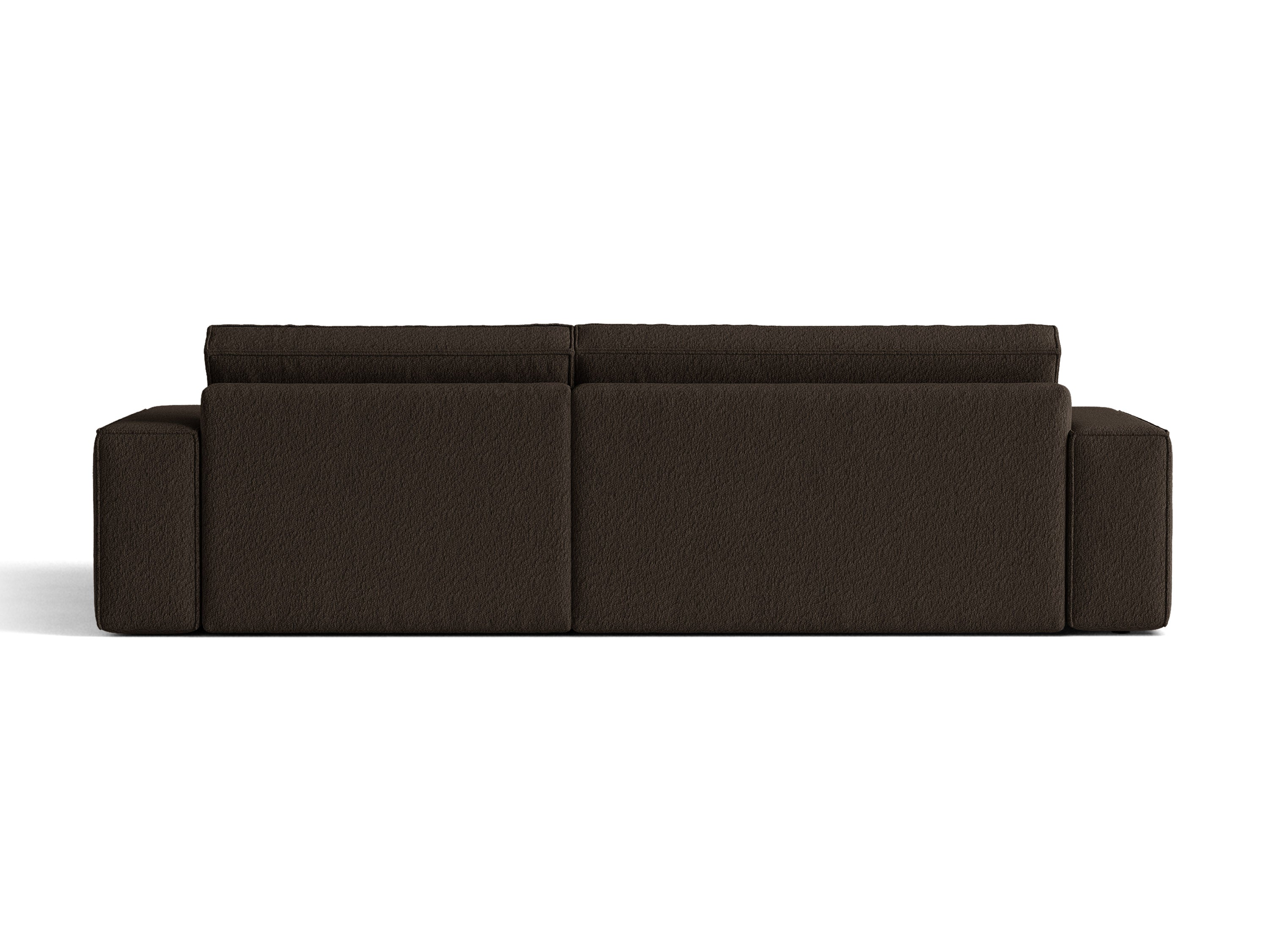 Micadoni Schlaf-Ecksofa Jodie 3-Sitzer Boucle Baloo Braun Rechts