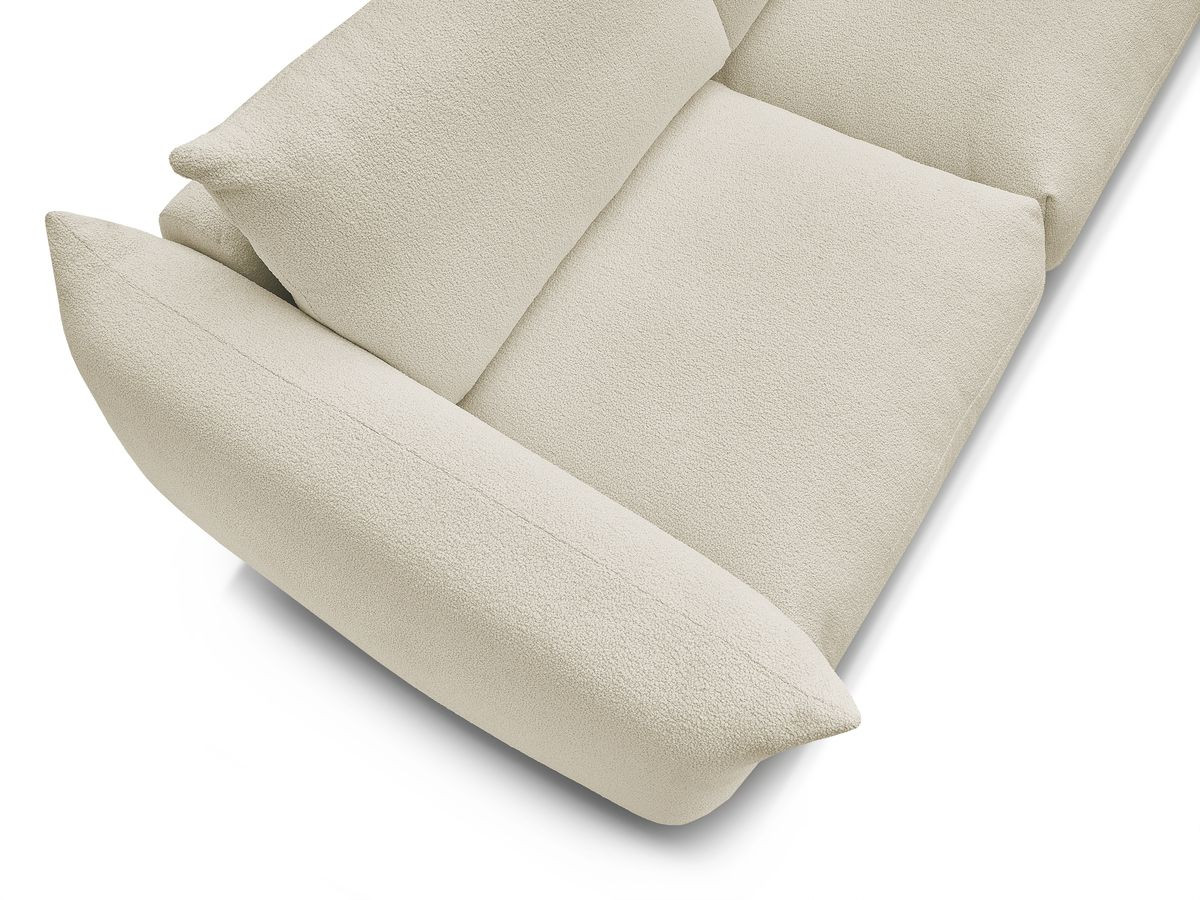 Bobochic Ernest Schlafsofa 3-Sitzer, Liegefläche 190 × 140 / 160 cm Bouclé-Stoff Beige, Liegefläche 140 × 190 cm