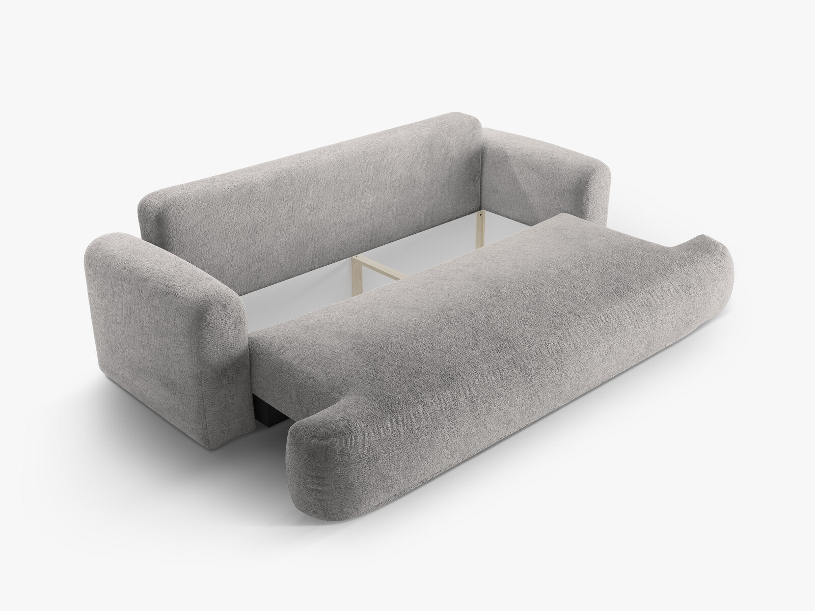 Micadoni Ella Sofa Mit Bettfunktion Und Stauraum Strukturierter Stoff Sorella Warmes Grau