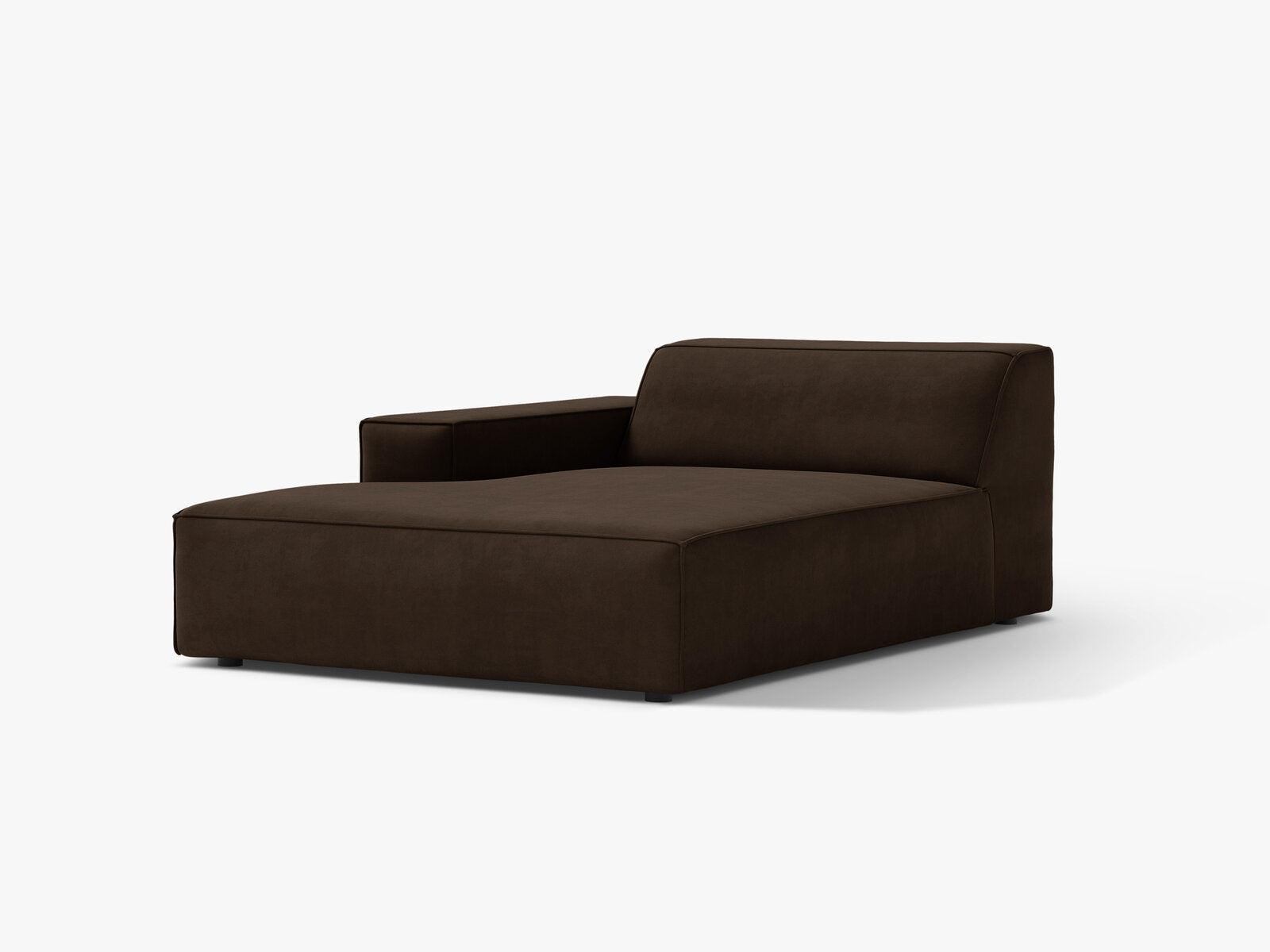 Micadoni Jodie Chaiselongue Links Samt Bluvel Dunkelbraun