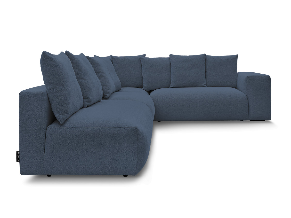 Bobochic Voltaire Ecksofa 322 × 268 cm Melange-Stoff Dunkelblau Ecke rechts