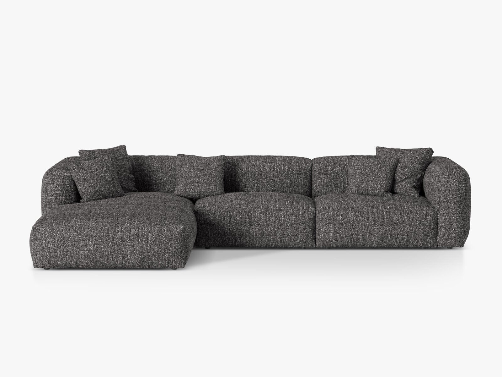 Micadoni Ecksofa Martina 3-Sitzer Links Boucle Monet Anthrazit