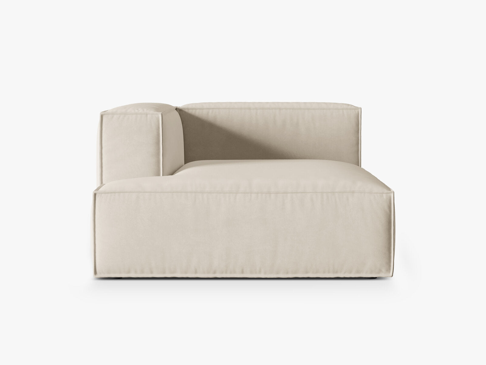 Micadoni Recamiere Nuria 1-Sitzer Links Samt Beige