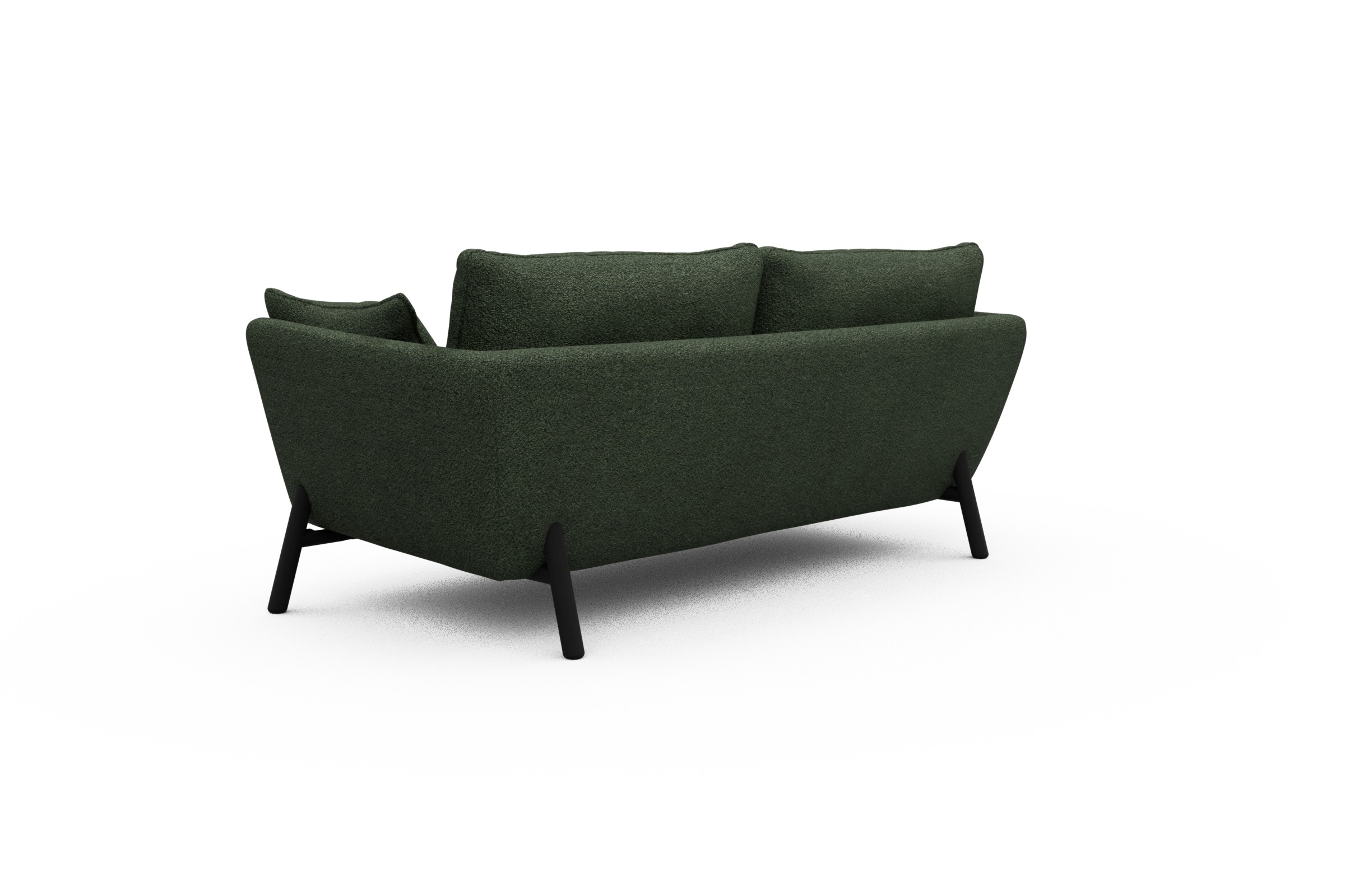 Sofa Emil 2-Sitzer Beinfarbe Eiche Schwarz Vanora-Deep-Green