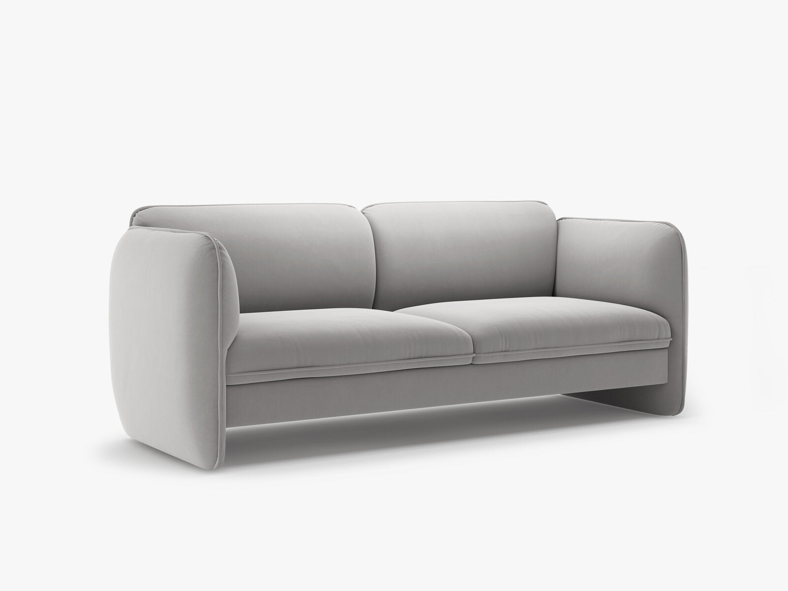 Micadoni Georgia Sofa 3-Sitzer Samt Magic Velvet Hellgrau