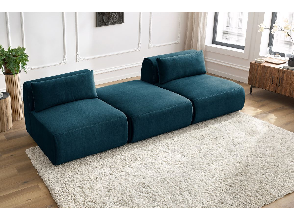 Bobochic Jeanne Sofa 3-Sitzer Samt Dunkelblau