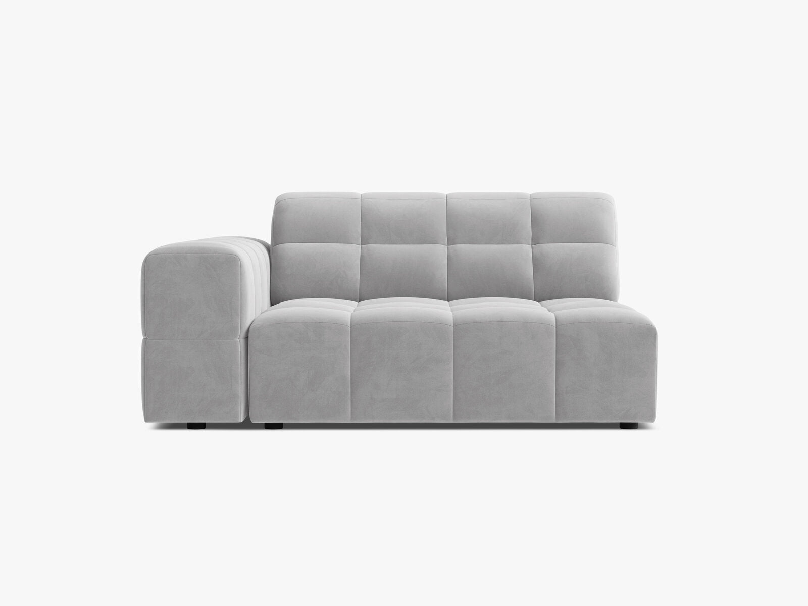 Micadoni Jennifer Sofamodul XL Links Samt Bluvel Silber