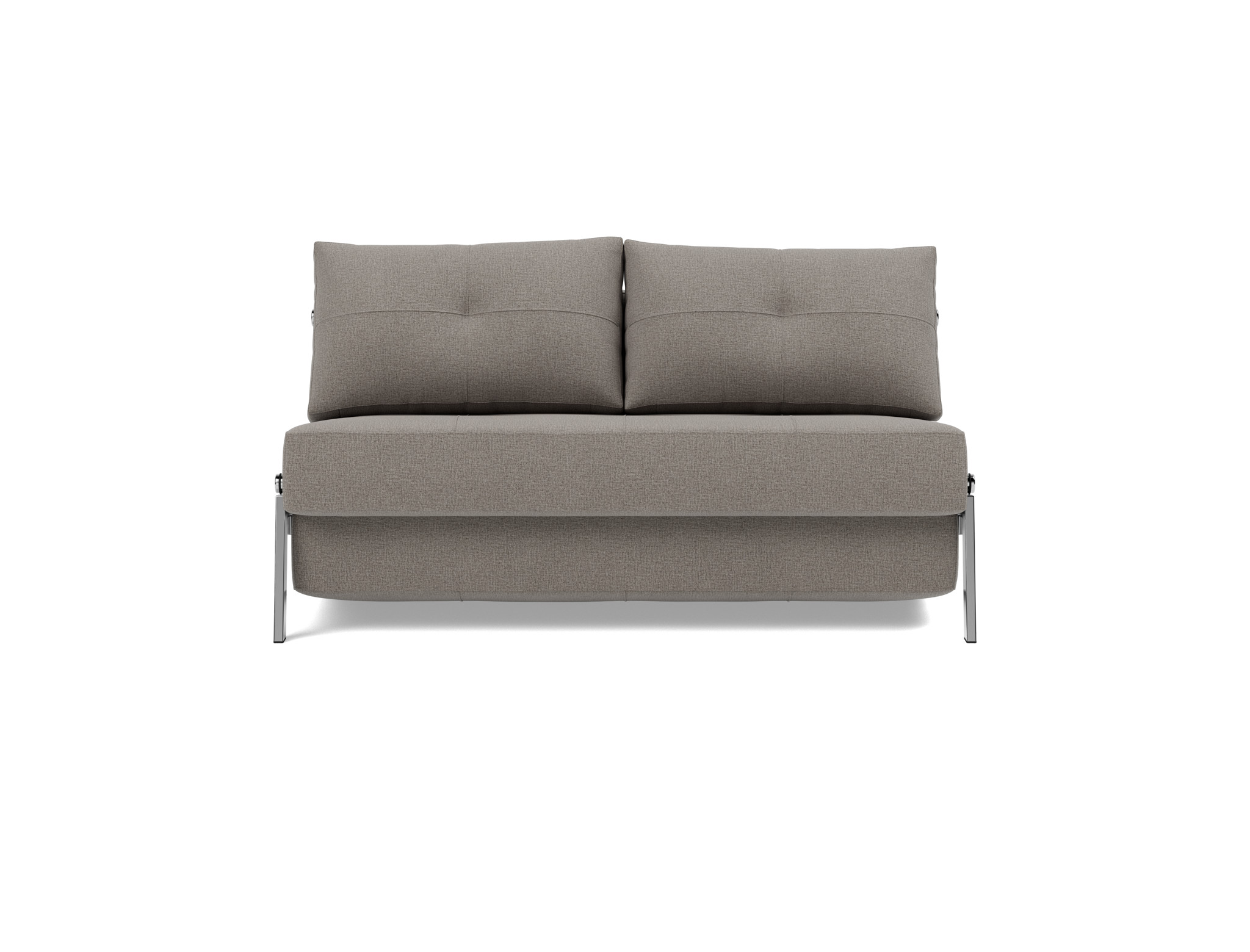 Schlafsofa Cubed 140 Flachgewebe Mixed Dance 521-Grey Beine Chrom