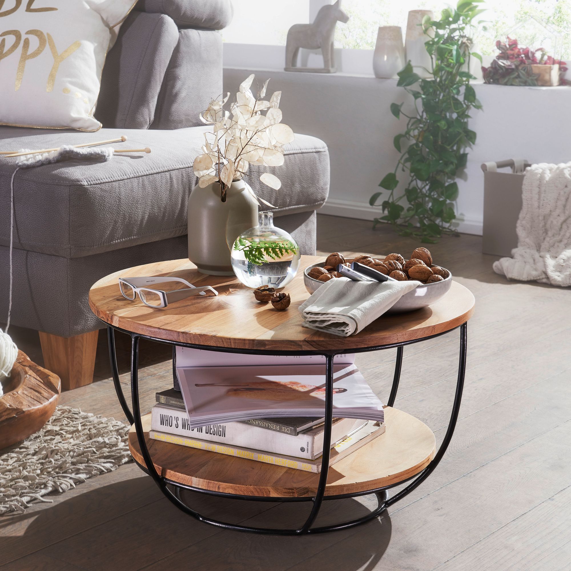 Couchtisch Mesinge Akazie Massivholz Ø 60 cm