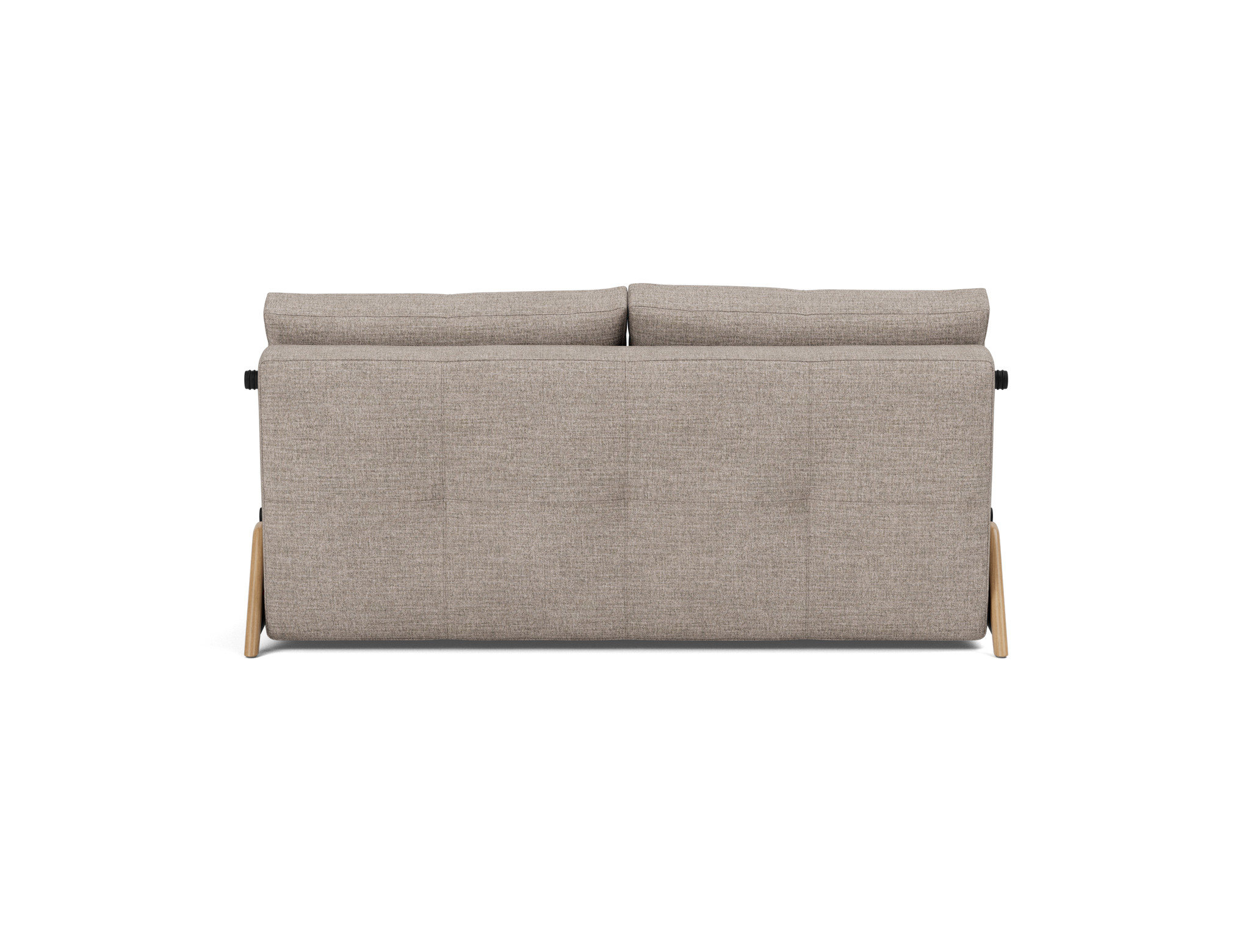 Schlafsofa Cubed 160 Chenille Yuveno 472-Warm-Grey Beine Eiche