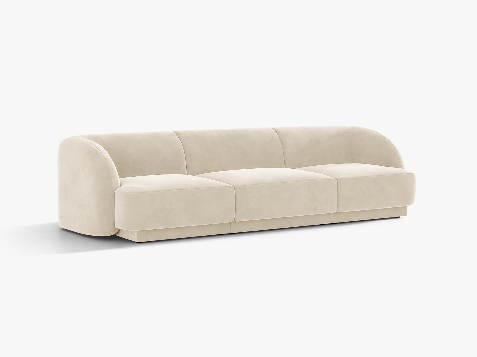 Micadoni Sofa Miley 3-Sitzer Samt Venus Helles Beige