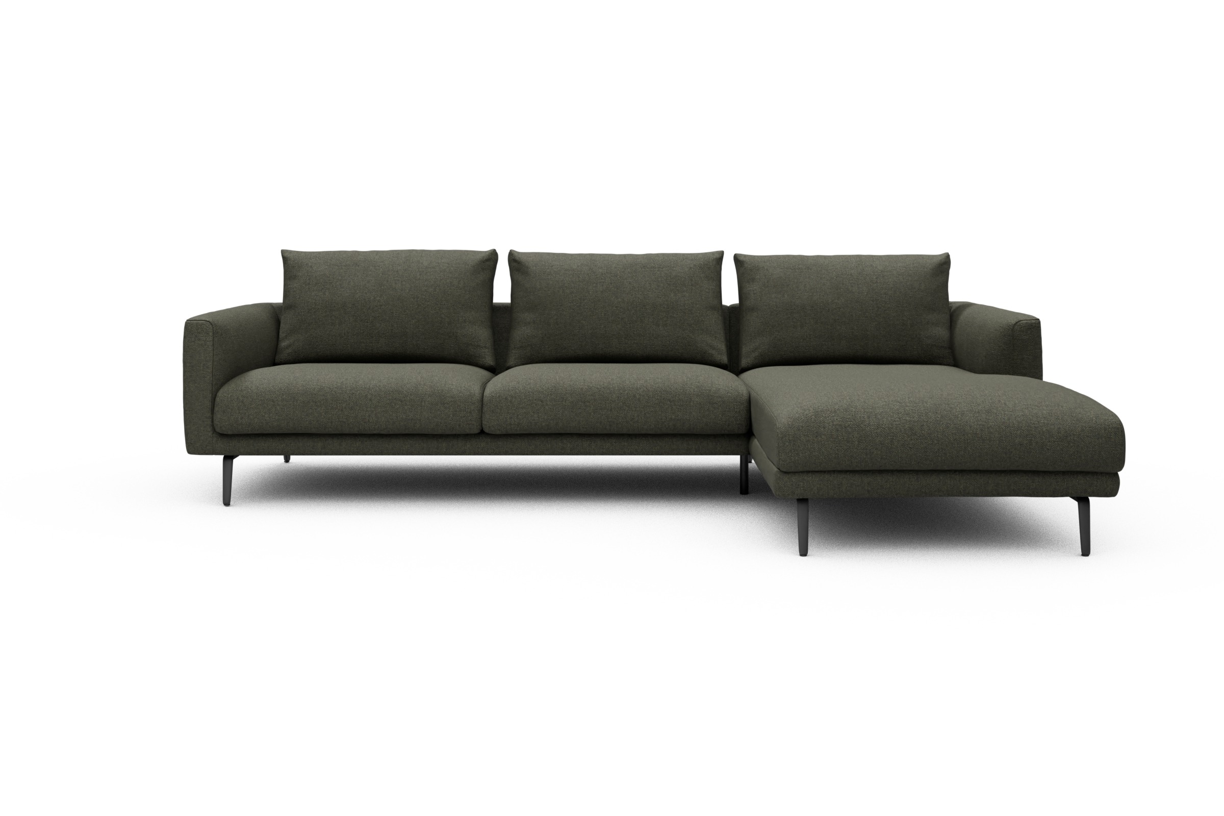 Skandi Home Ecksofa Karl Chaiselongue rechts mit 2,5-Sitzer Sama-Winter-Moss moebelfaktor