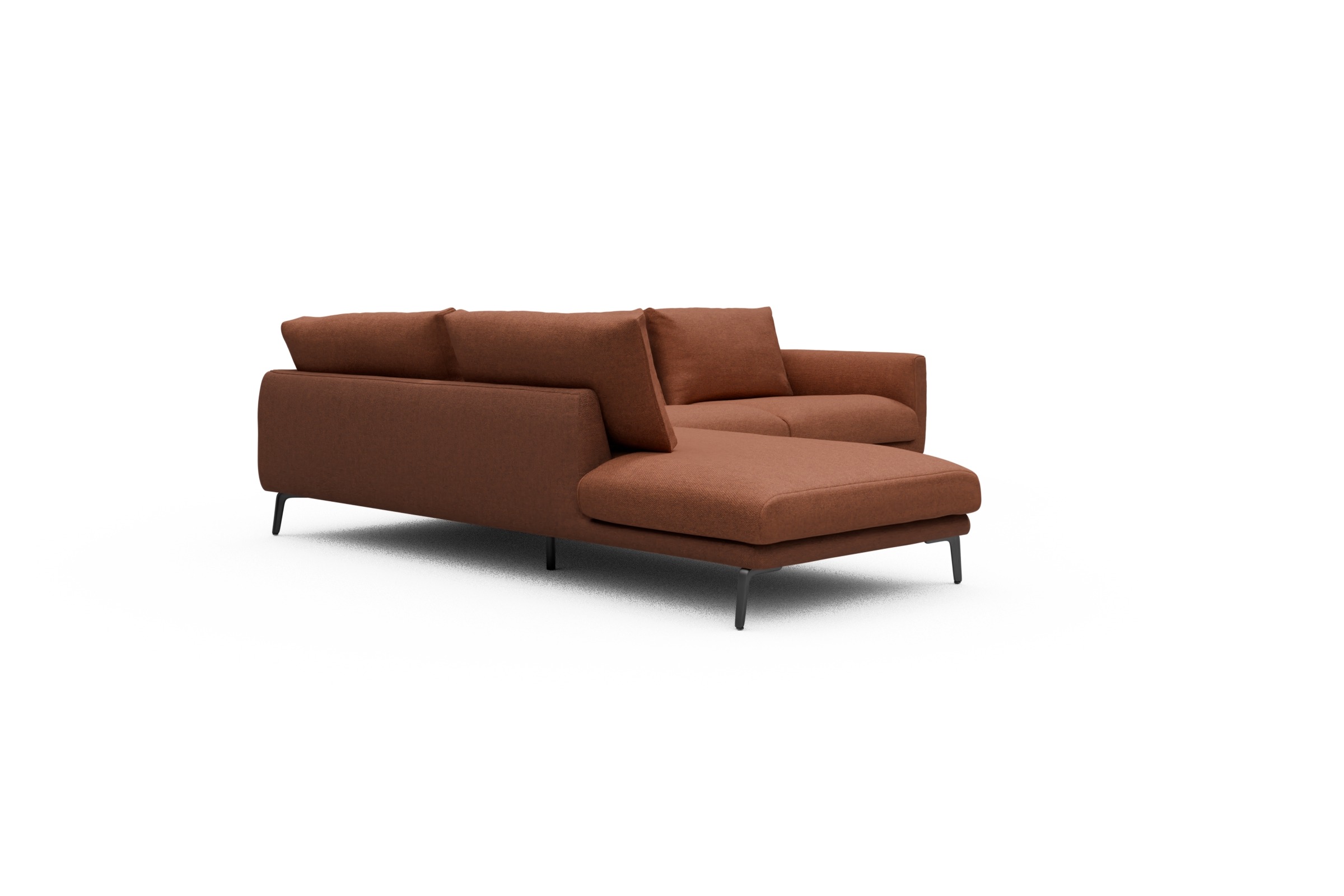 Ecksofa Karl Relax-Ecke links mit 2,5-Sitzer Weda-Rust