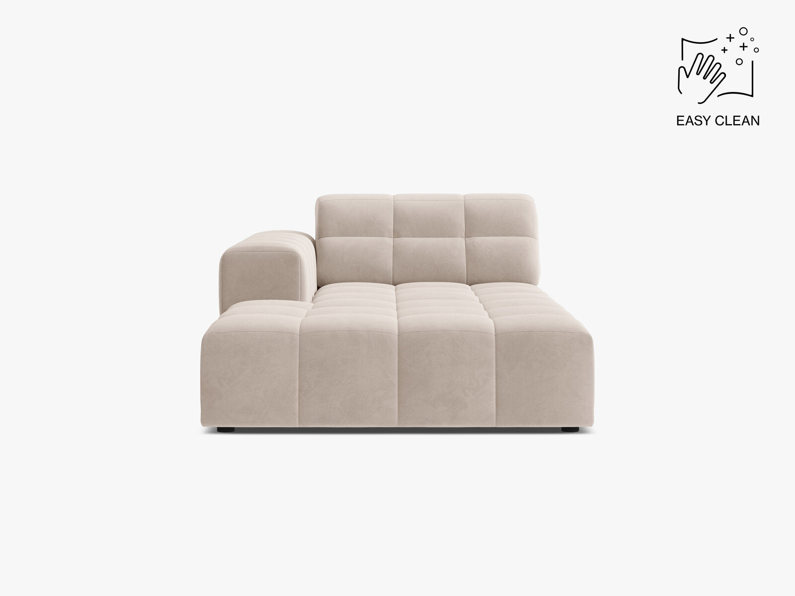 Micadoni Jennifer Chaiselongue Links Samt Venus Helles Beige