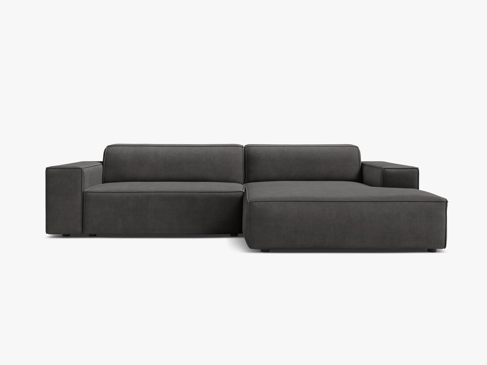 Micadoni Ecksofa Jodie 3-Sitzer Rechts Samt Bluvel Grau