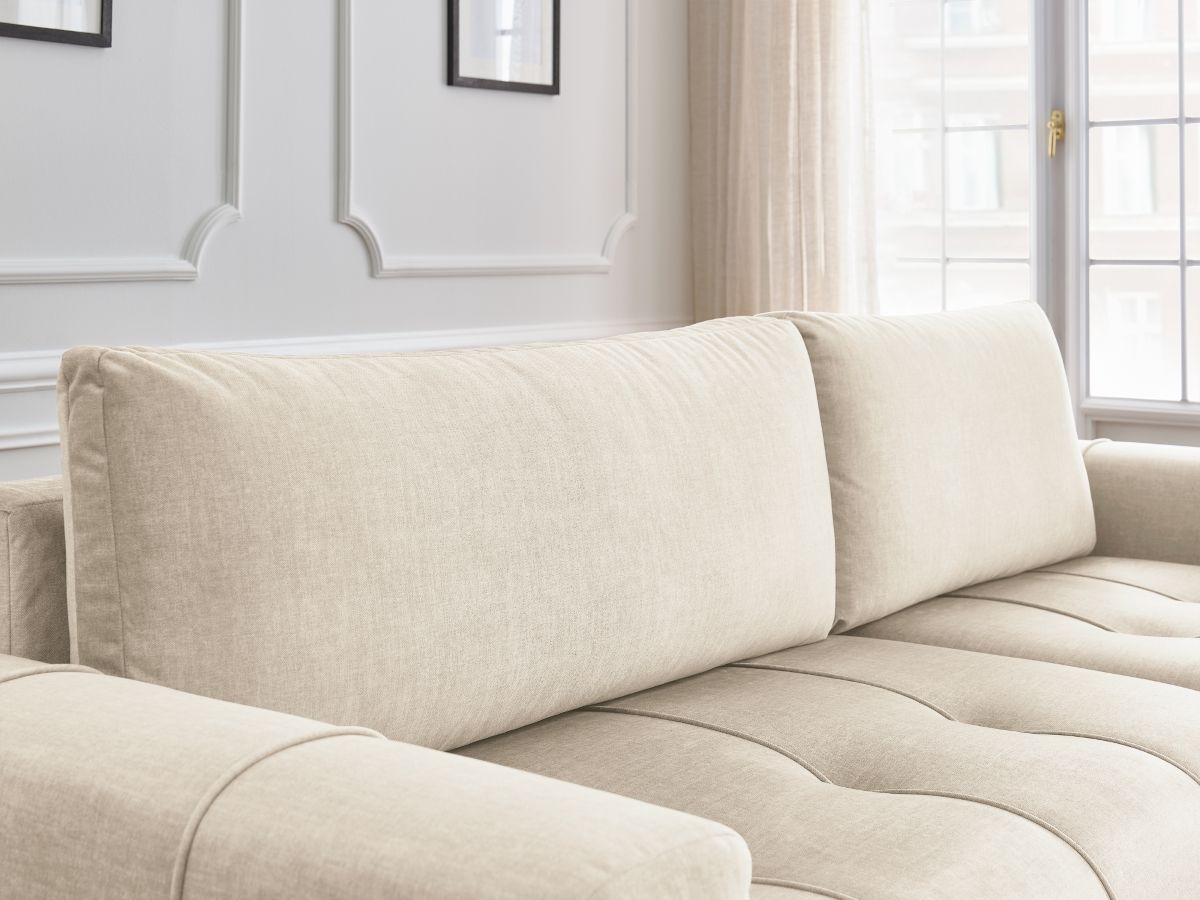 Bobochic Arsene Ecksofa mit Schlaffunktion und Bettkasten 288 × 148 cm Samt Beige