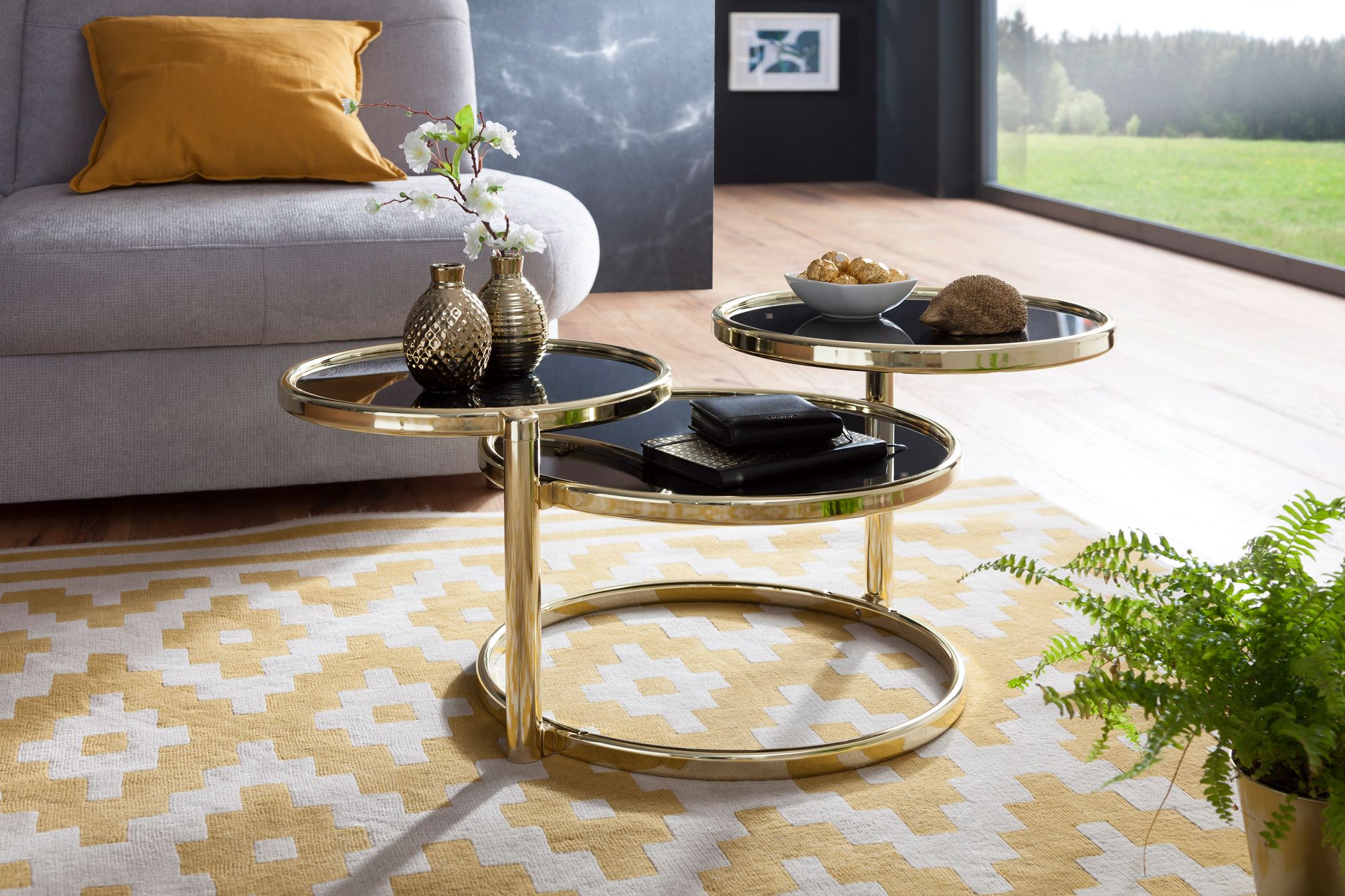 Couchtisch Idestrup Schwarz Ø 58 cm