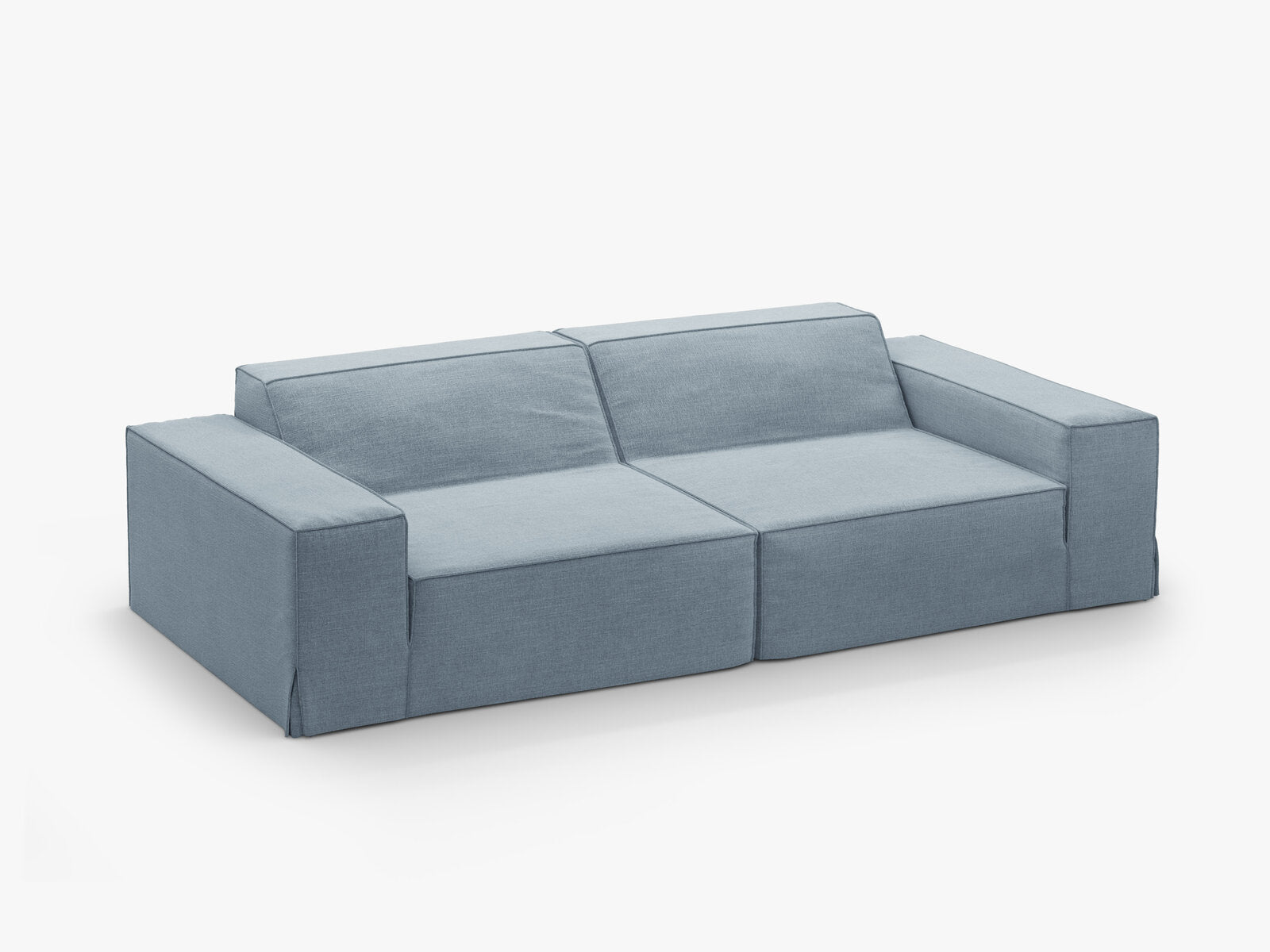 Micadoni 3-Sitzer Sofa Jodie Strukturierter Stoff Lins Gedämpftes Blau