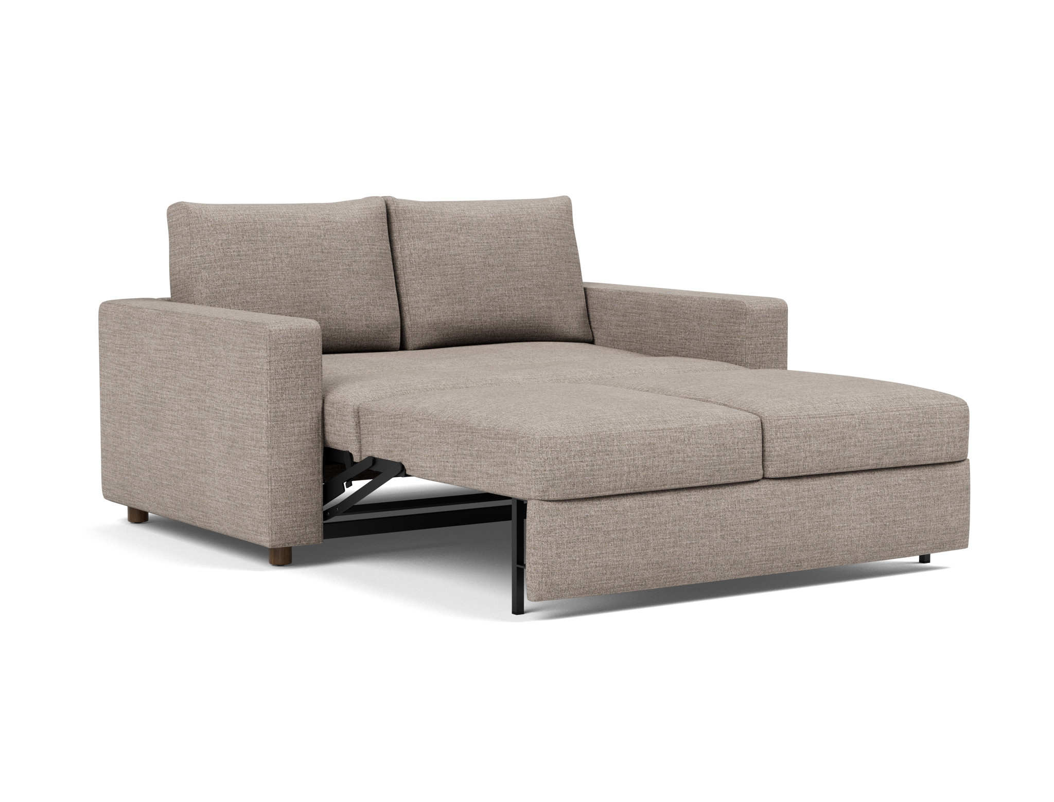 Schlafsofa Neah mit Standard-Armlehnen 140 Chenille Yuveno 472-Warm-Grey