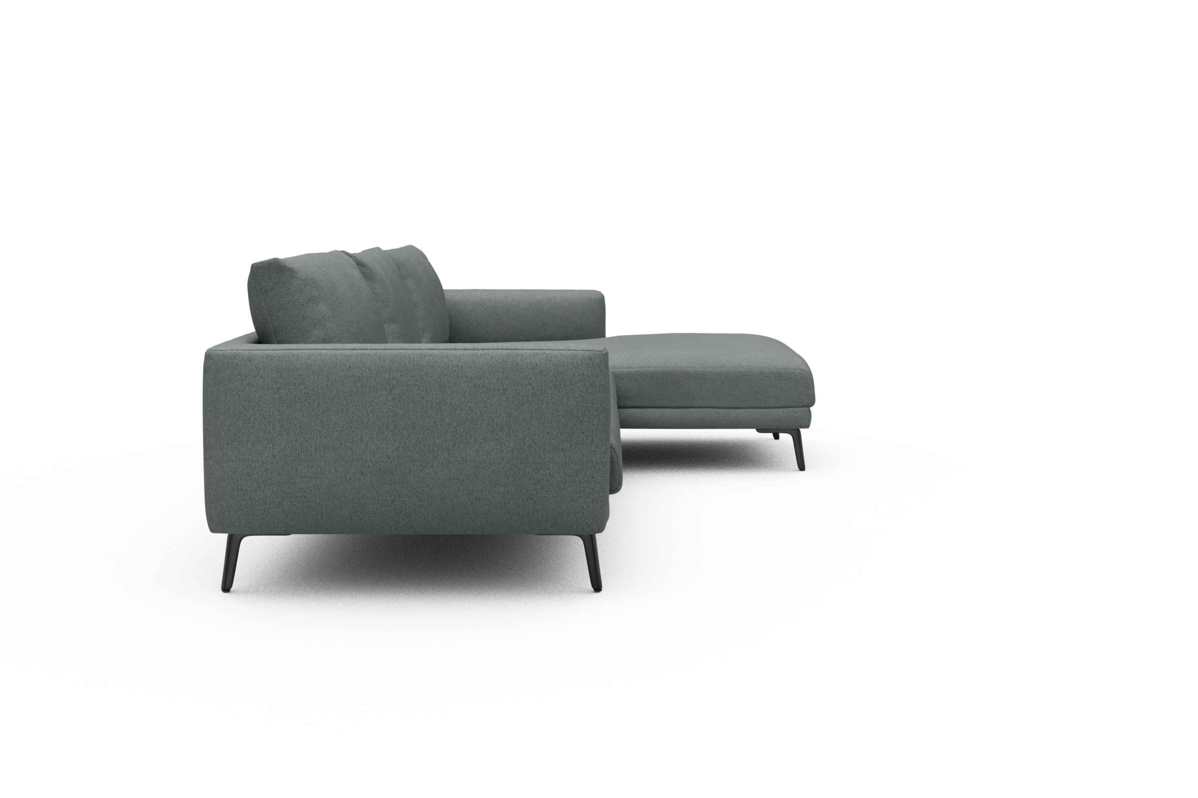 Ecksofa Karl Chaiselongue rechts mit 2,5-Sitzer Denari-Soft-Grey