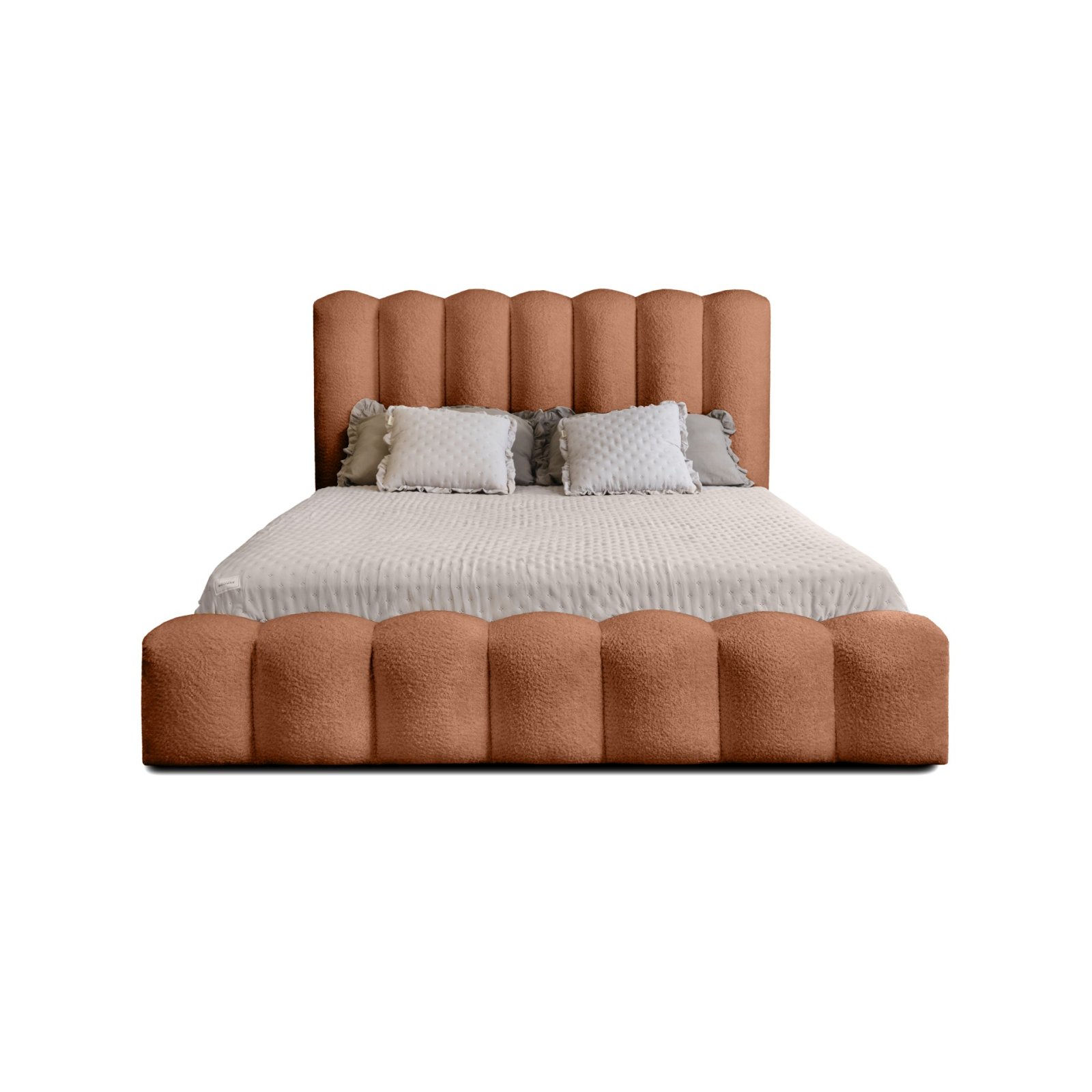 Polsterbett Laro Boucle 180x200 mit Metallrahmen Euphoria 09 Deep Terra