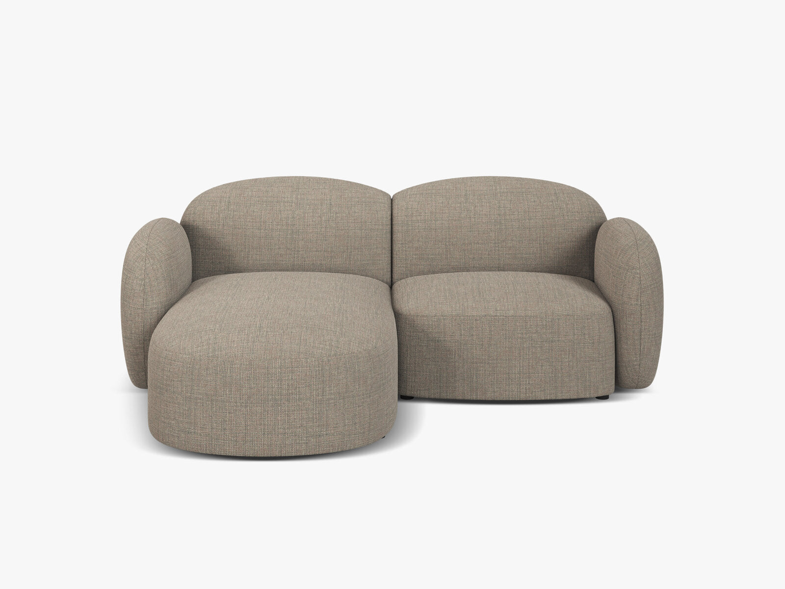 Micadoni Ecksofa Blair 3-Sitzer Links Strukturierter Stoff Baltimore Grau Braun Melange