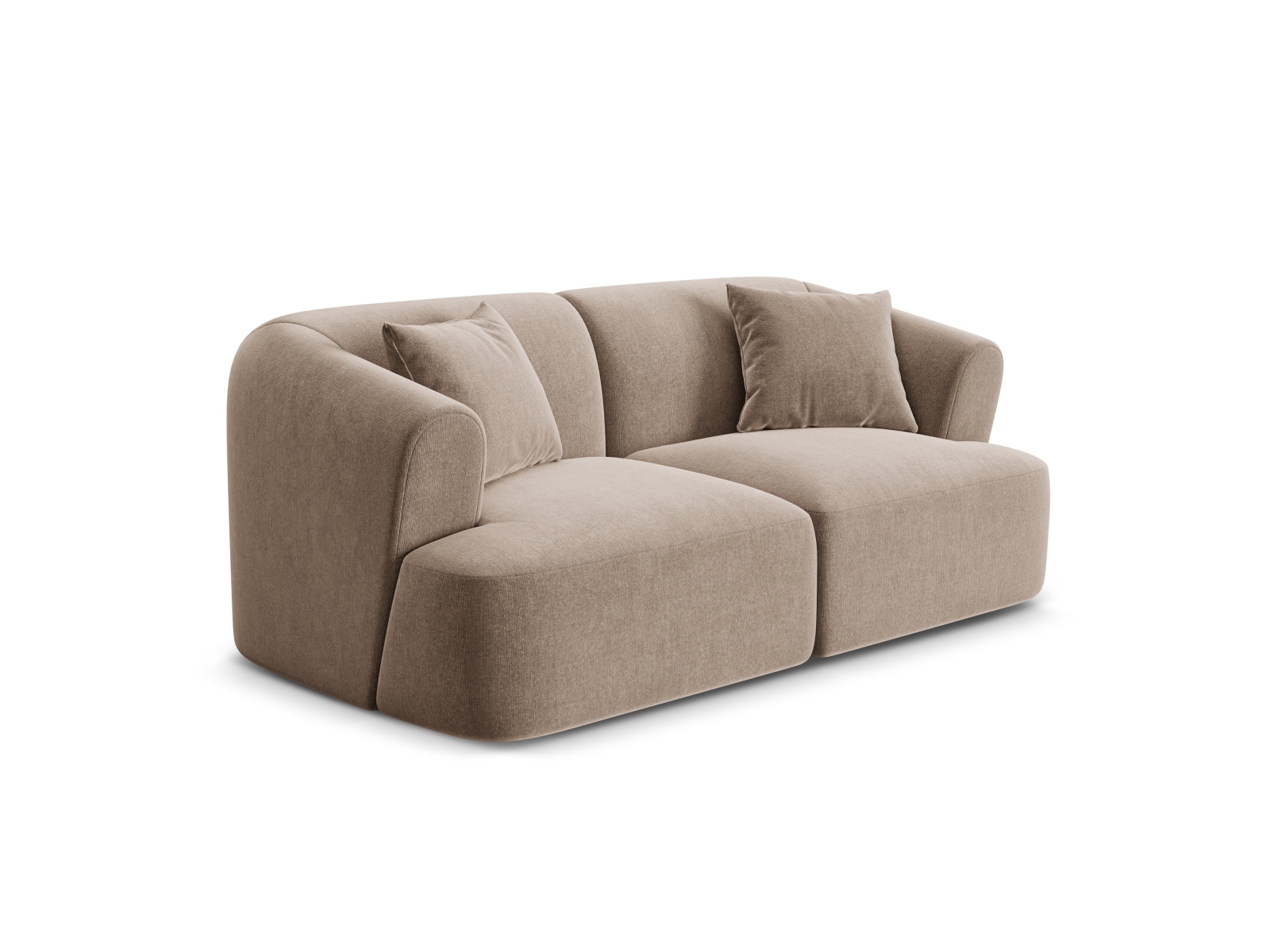 Cosmopolitan Design Sofa Campi 2-Sitzer Samt Vogue Dunkelbeige