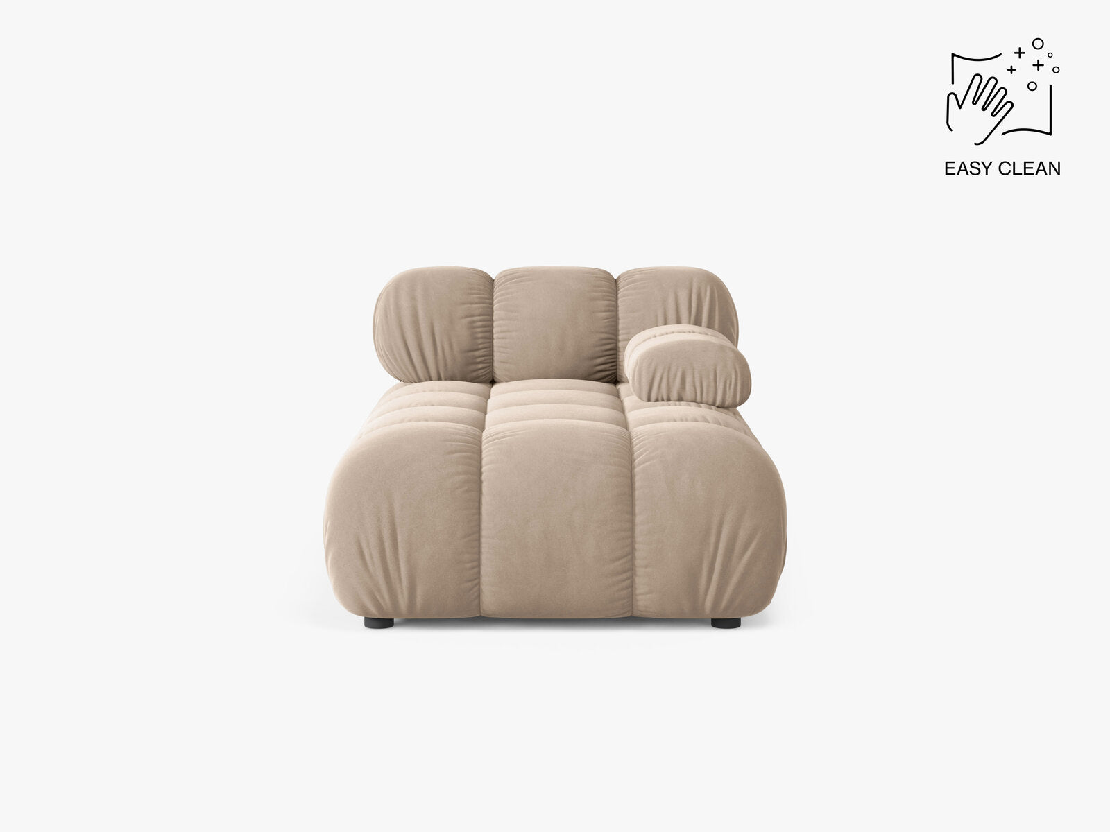 Micadoni Recamiere Bellis Samt Venus Beige Rechts